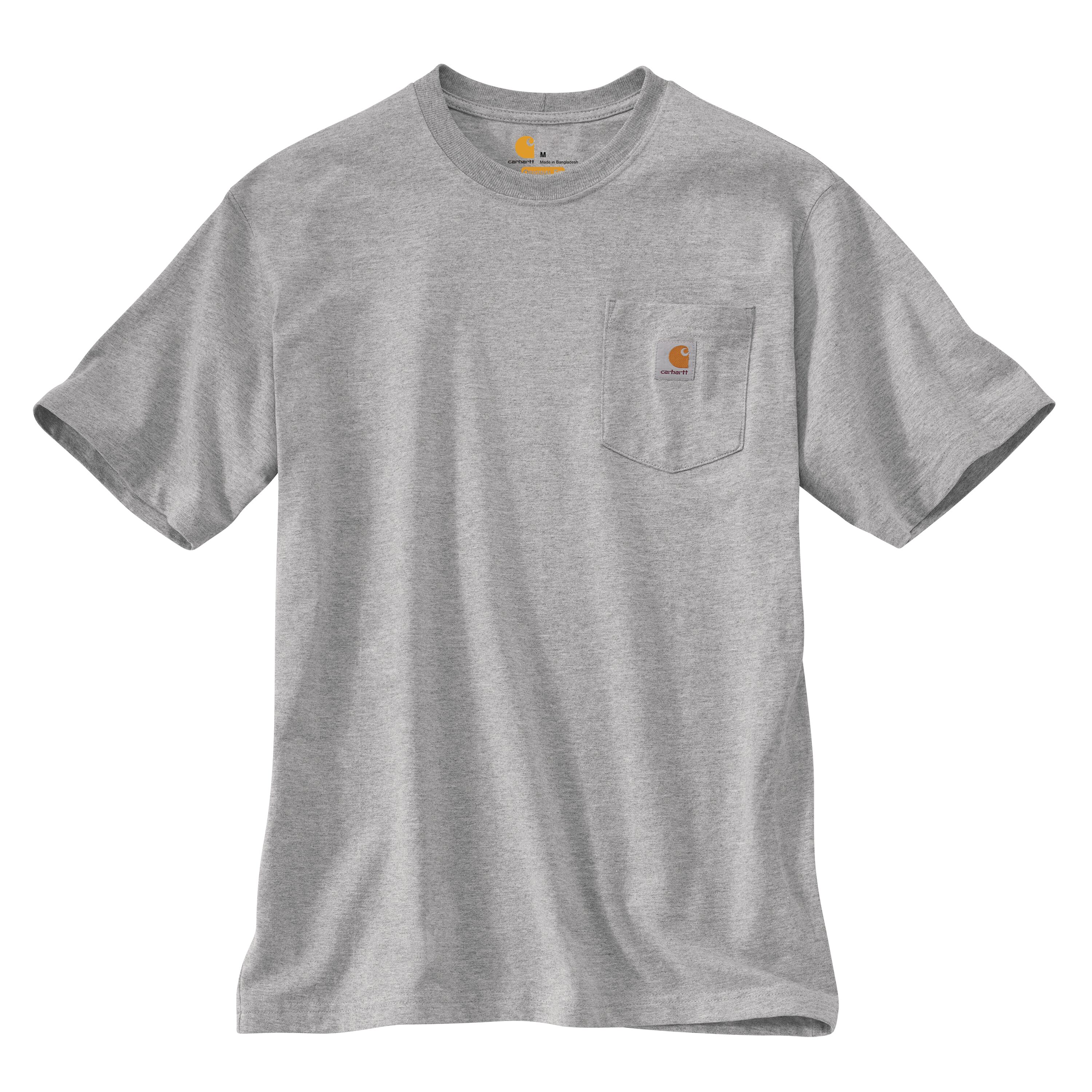 Playera sólida de manga corta en punto de color gris para hombre Carhartt (Grande)