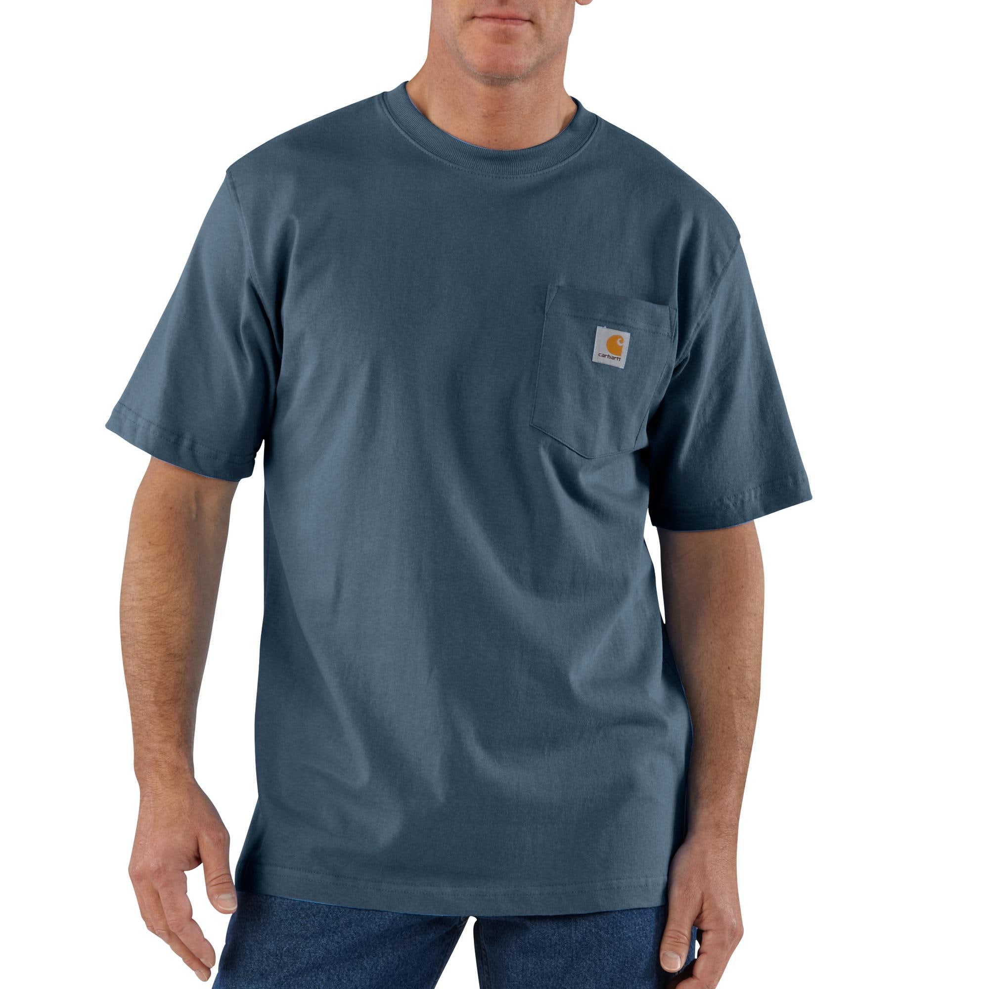 Playera de manga corta sólida azul de punto para hombres de Carhartt (Grande) K87-BLSLTLL