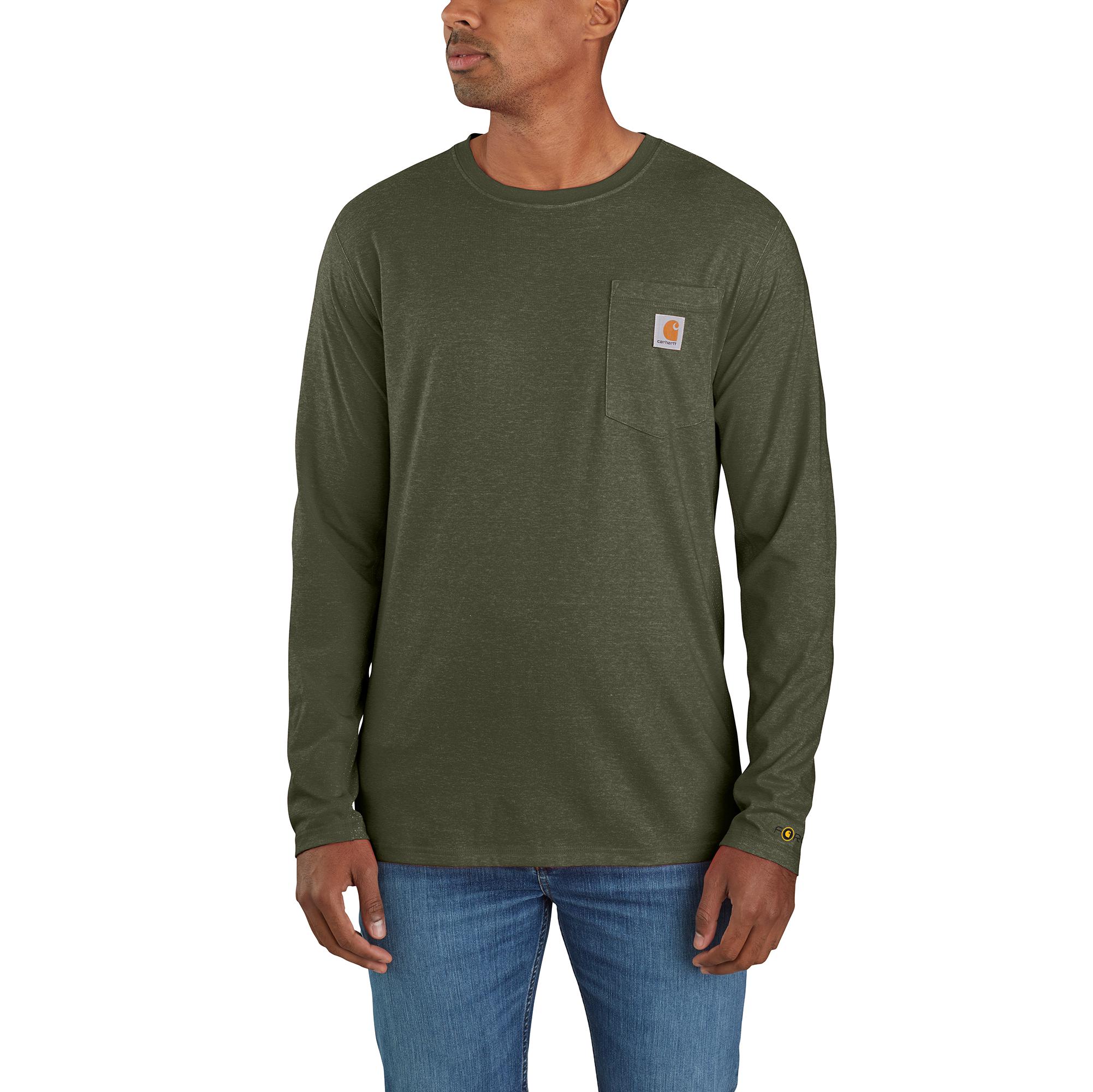 Playera de manga larga verde de jersey para hombre de Carhartt (Talla Grande)