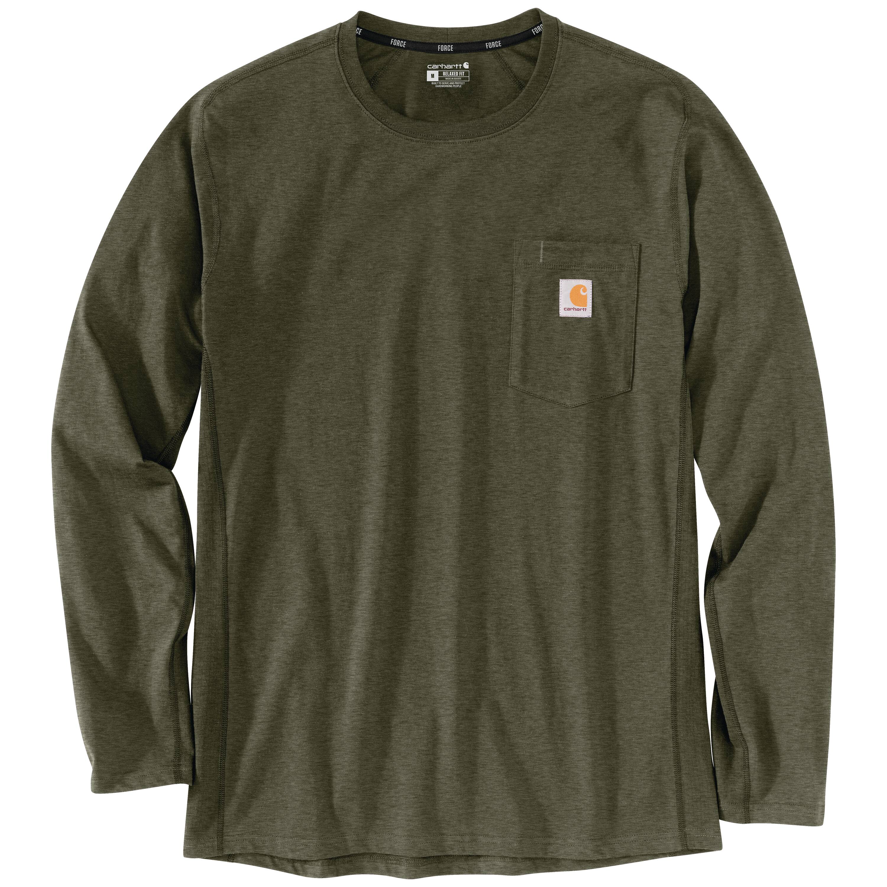 Playera de manga larga verde de jersey para hombre de Carhartt (Talla Grande)
