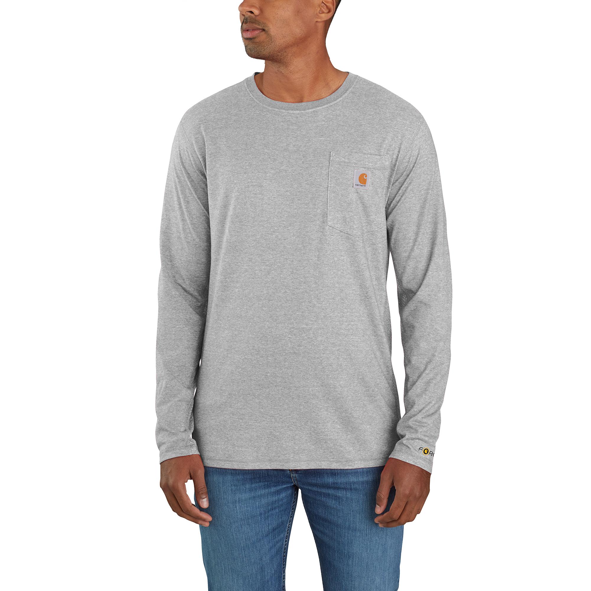 Playera de manga larga gris de jersey para hombre de Carhartt (Grande)