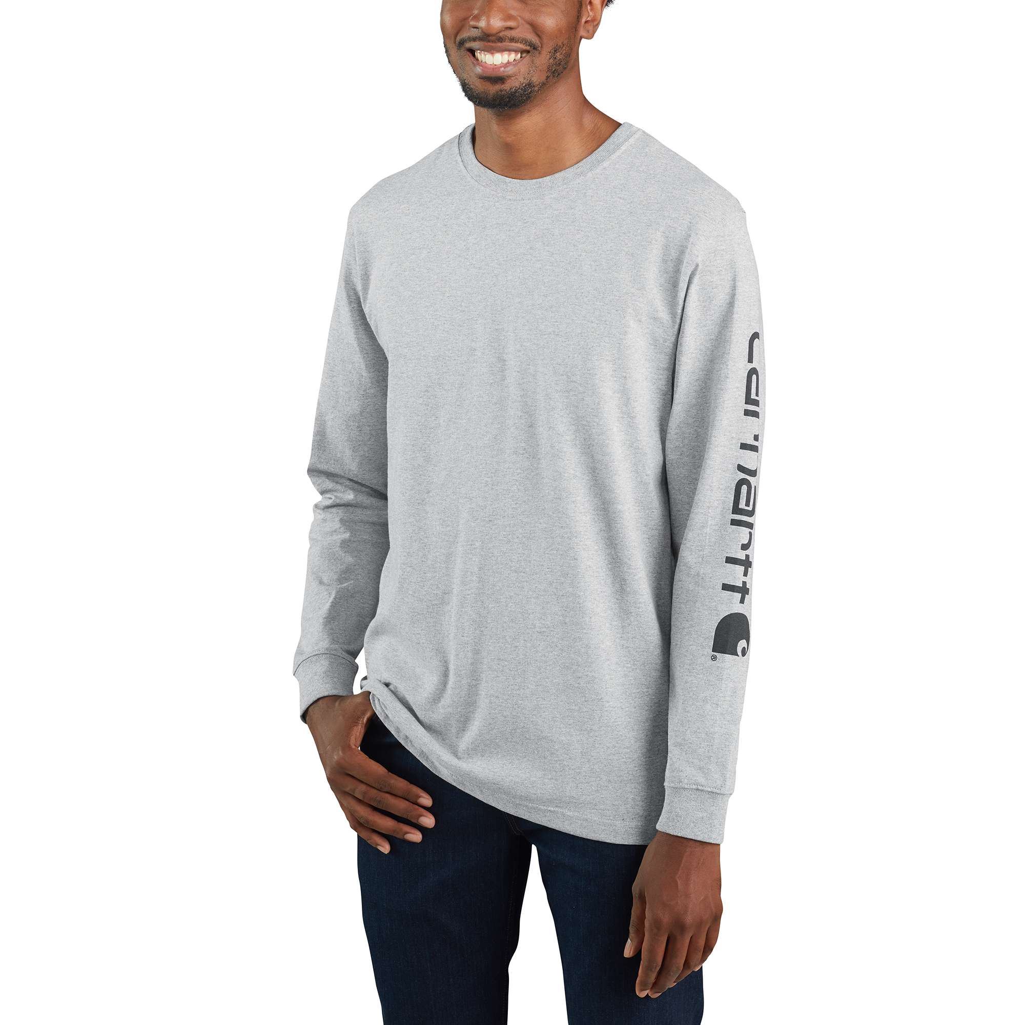 Suéter de manga larga en gris sólido para hombre de Carhartt (Talla Grande)