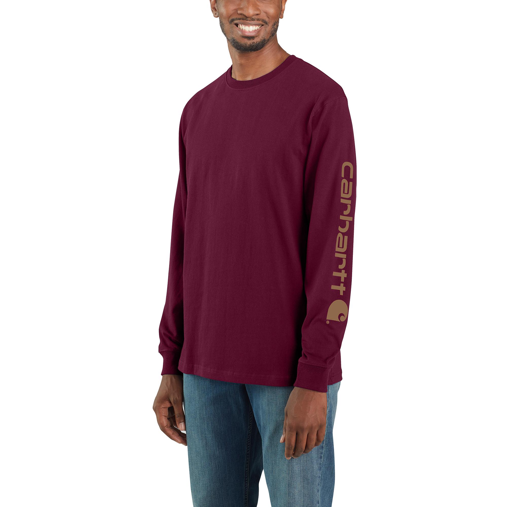 Playera de manga larga de punto rojo sólido para hombre de Carhartt (talla grande) K231-PRTLREG