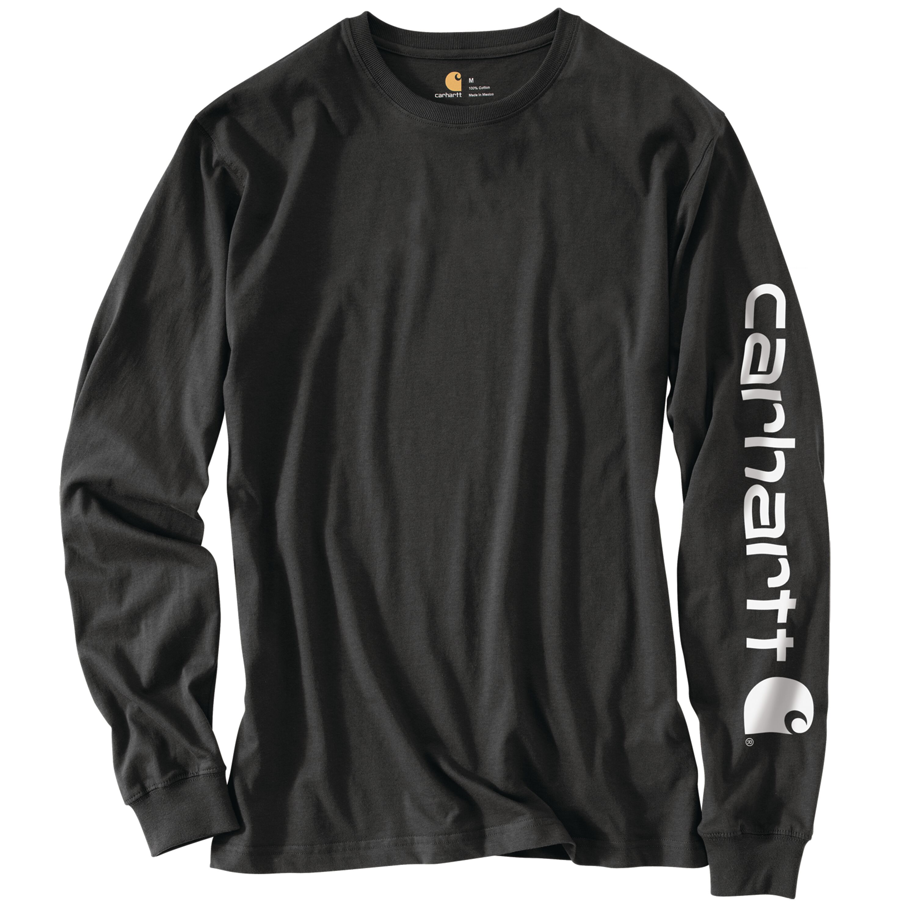 Playera de punto negra de manga larga para hombre de Carhartt (talla grande)