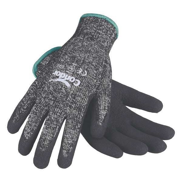 Guantes revestidos resistentes a cortes Condor, Nivel de corte 3, calibre 10, negro/gris, XL - 29JV53