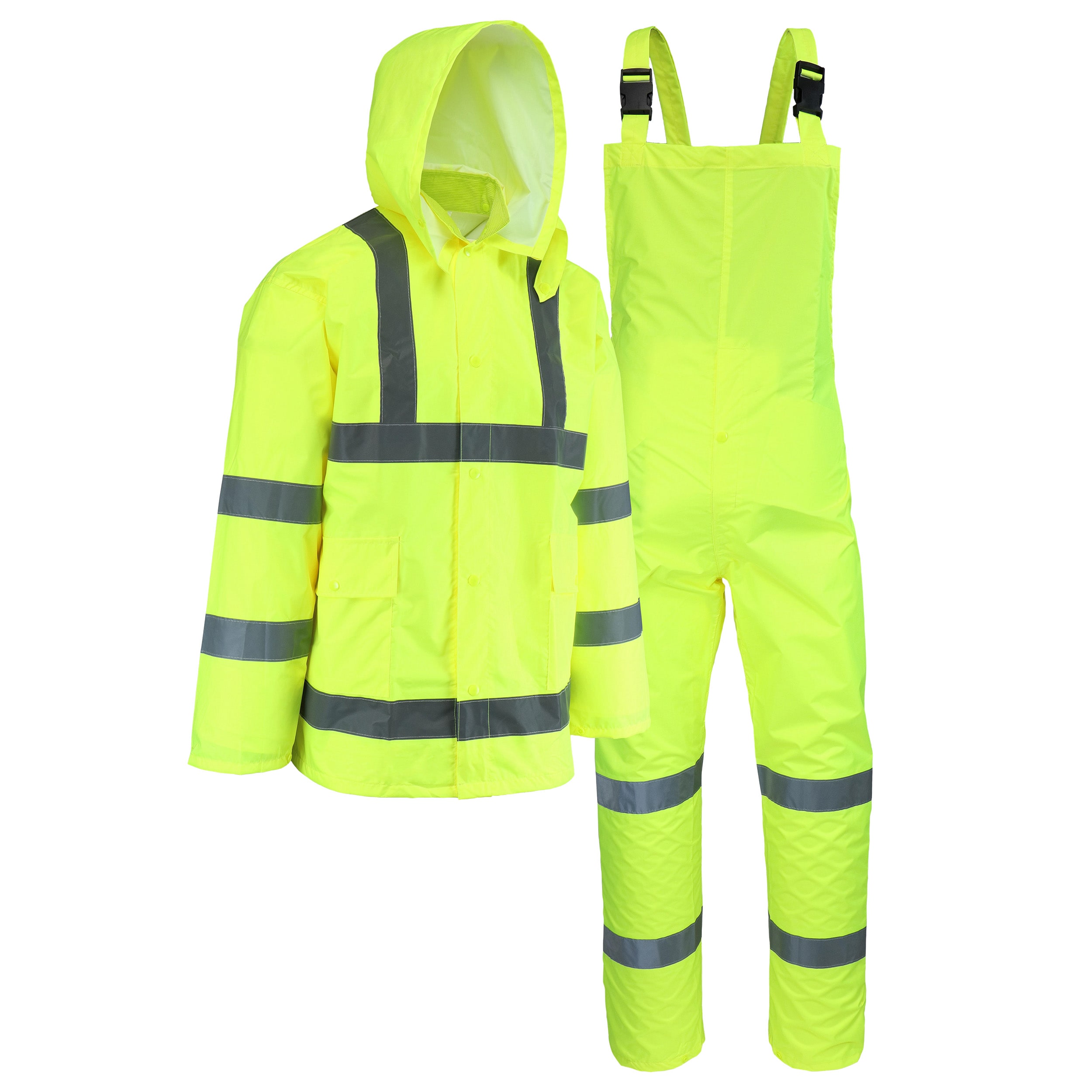 Conjunto impermeable amarillo de 3 piezas para hombre talla grande de seguridad SW44033-L
