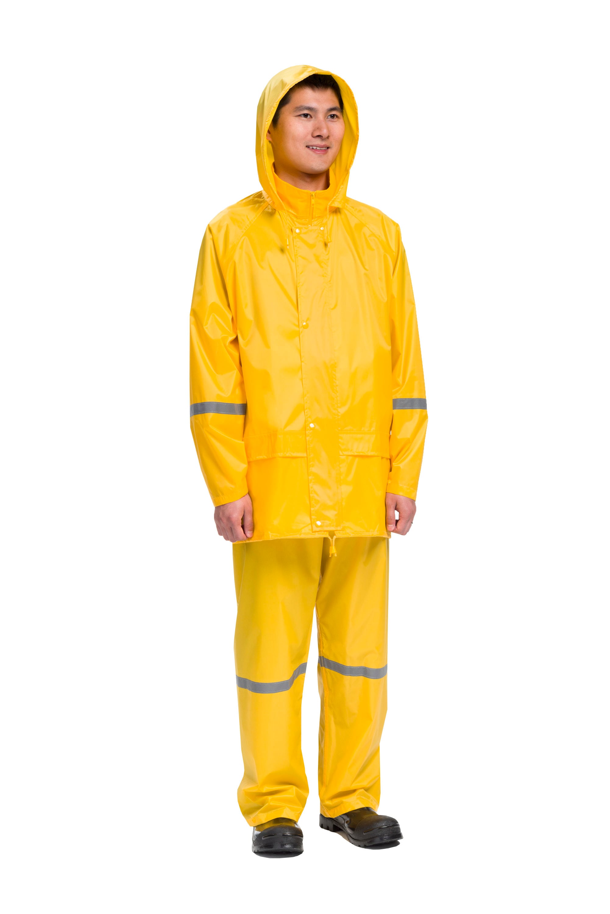 Conjunto para lluvia amarillo de 3 piezas para hombre talla grande