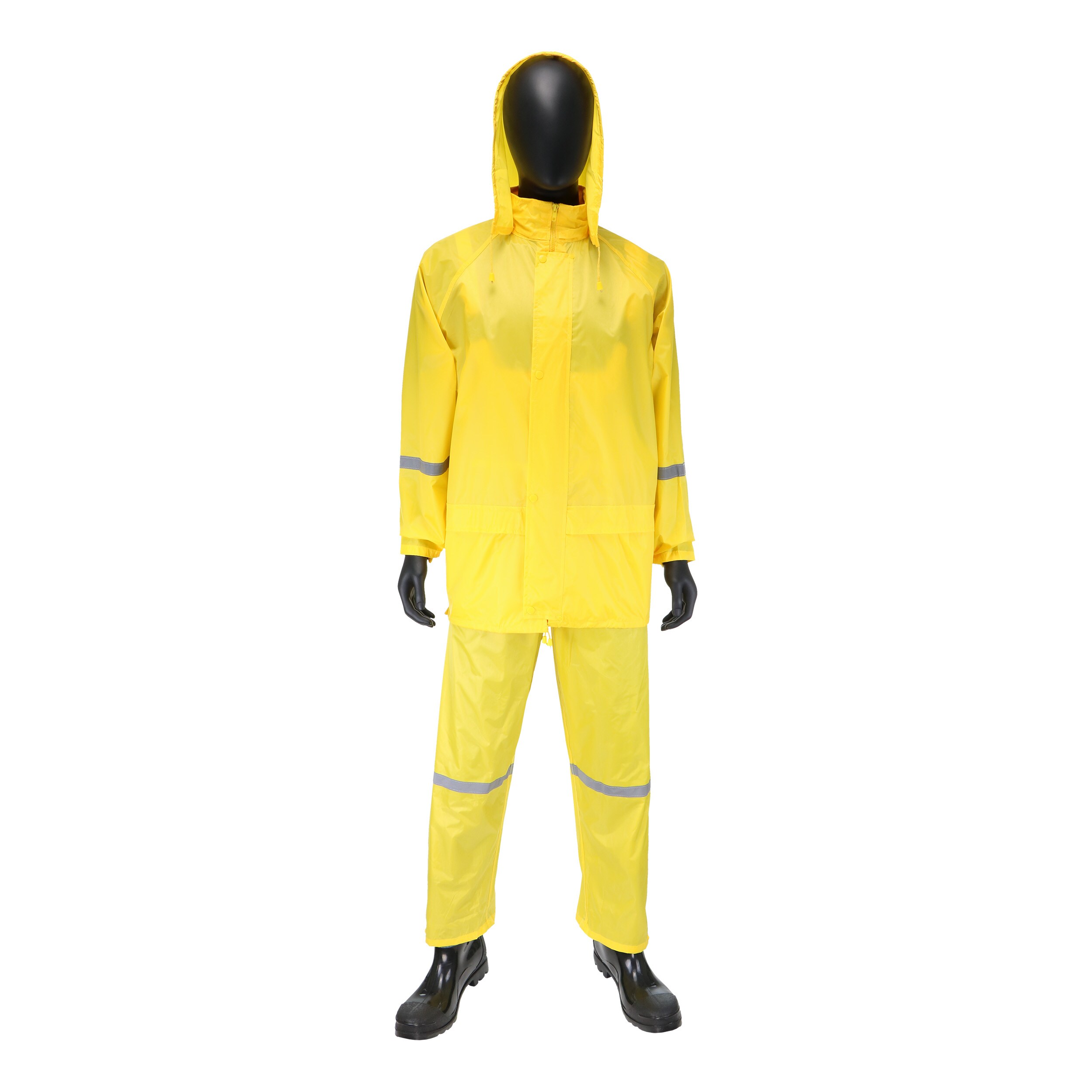 Conjunto para lluvia amarillo de 3 piezas para hombre talla grande