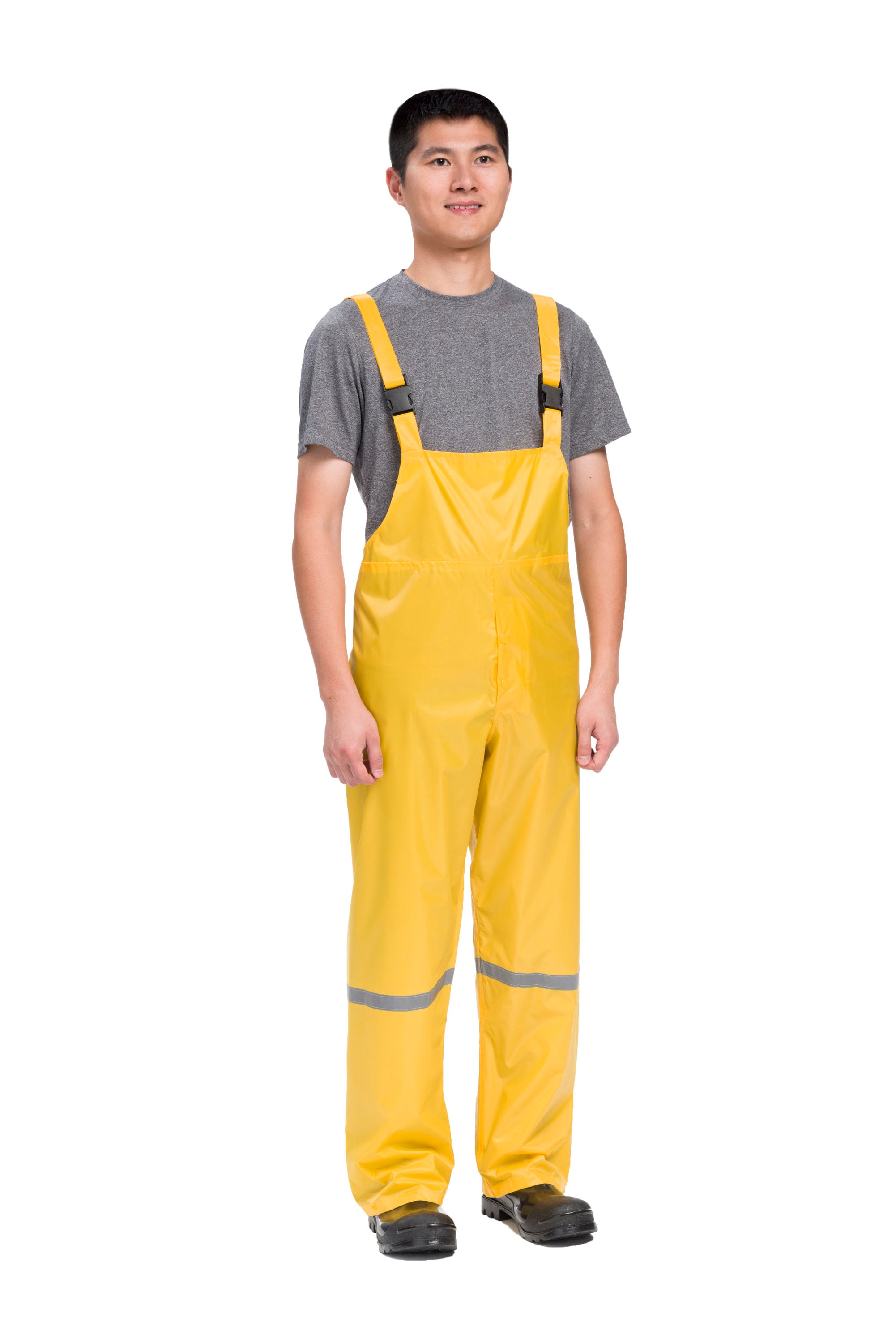 Conjunto para lluvia amarillo de 3 piezas para hombre talla grande