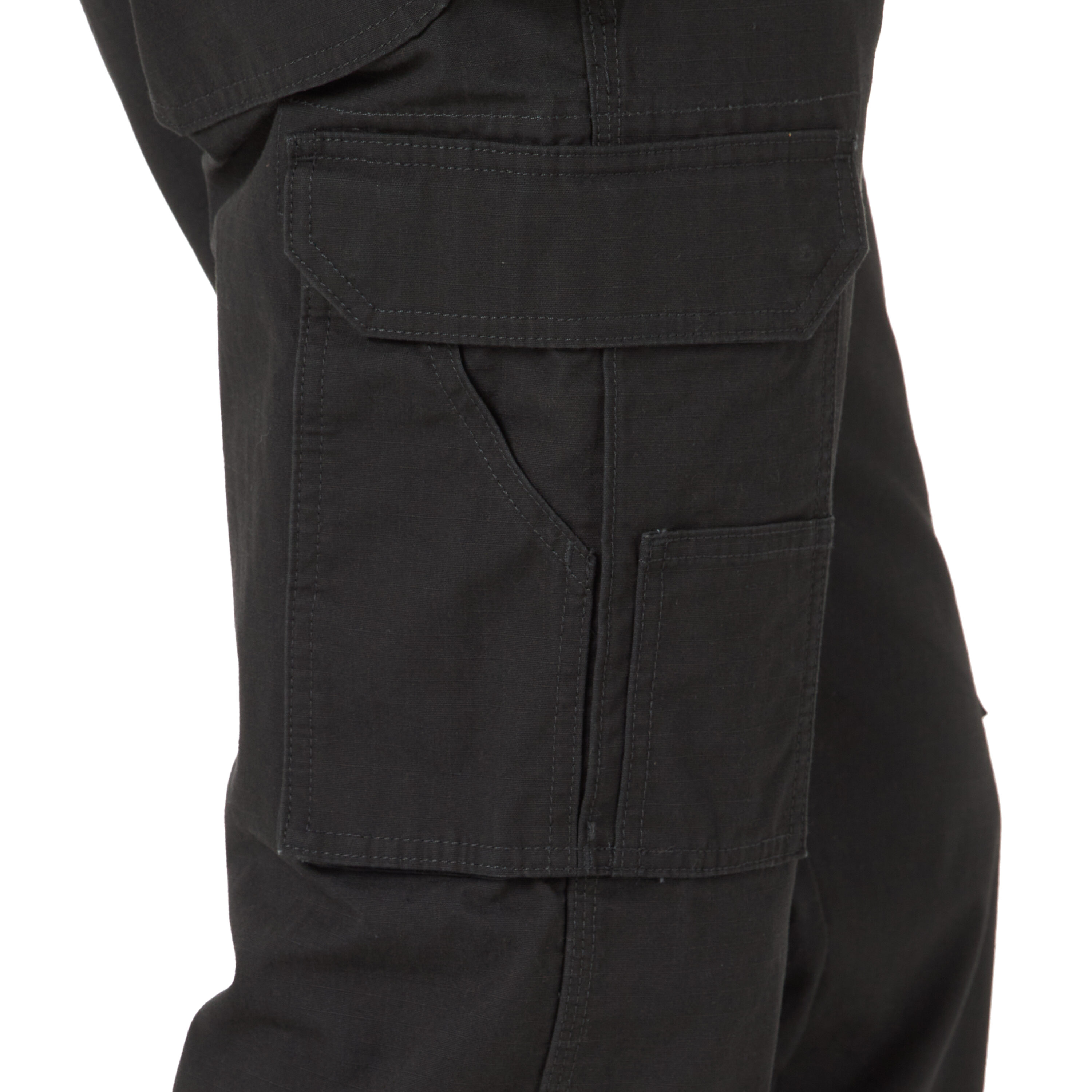 Pantalones de trabajo negros de algodón texturizado para hombre Wrangler de ajuste holgado (34 x 30)