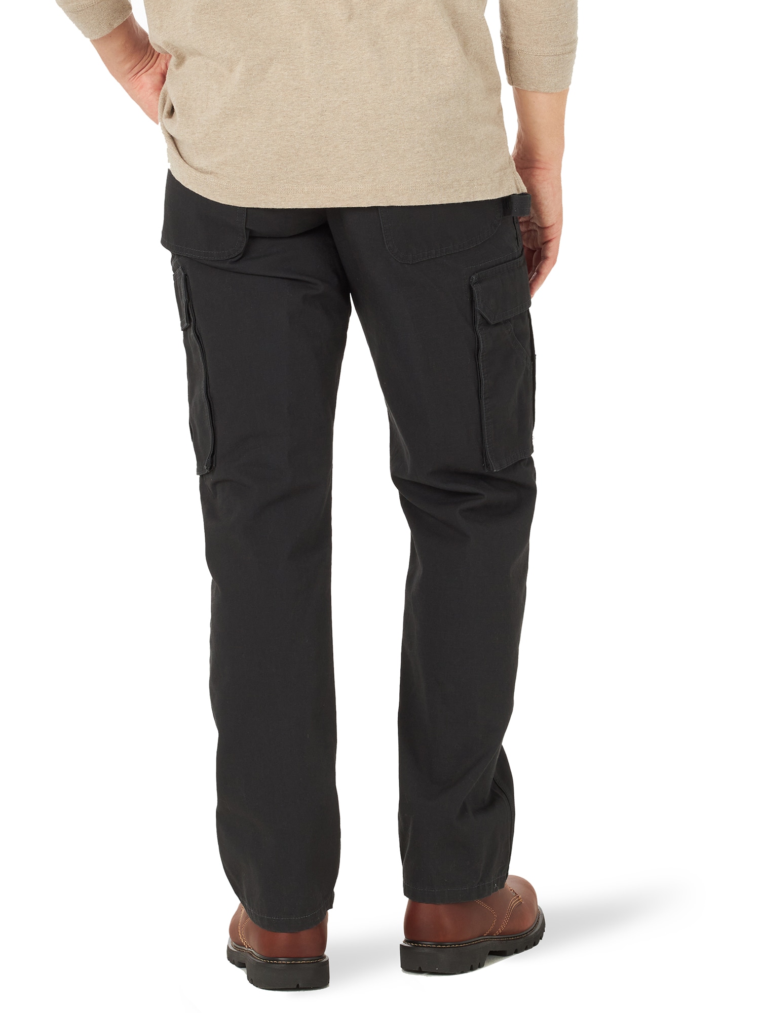 Pantalones de trabajo negros de algodón texturizado para hombre Wrangler de ajuste holgado (34 x 30)