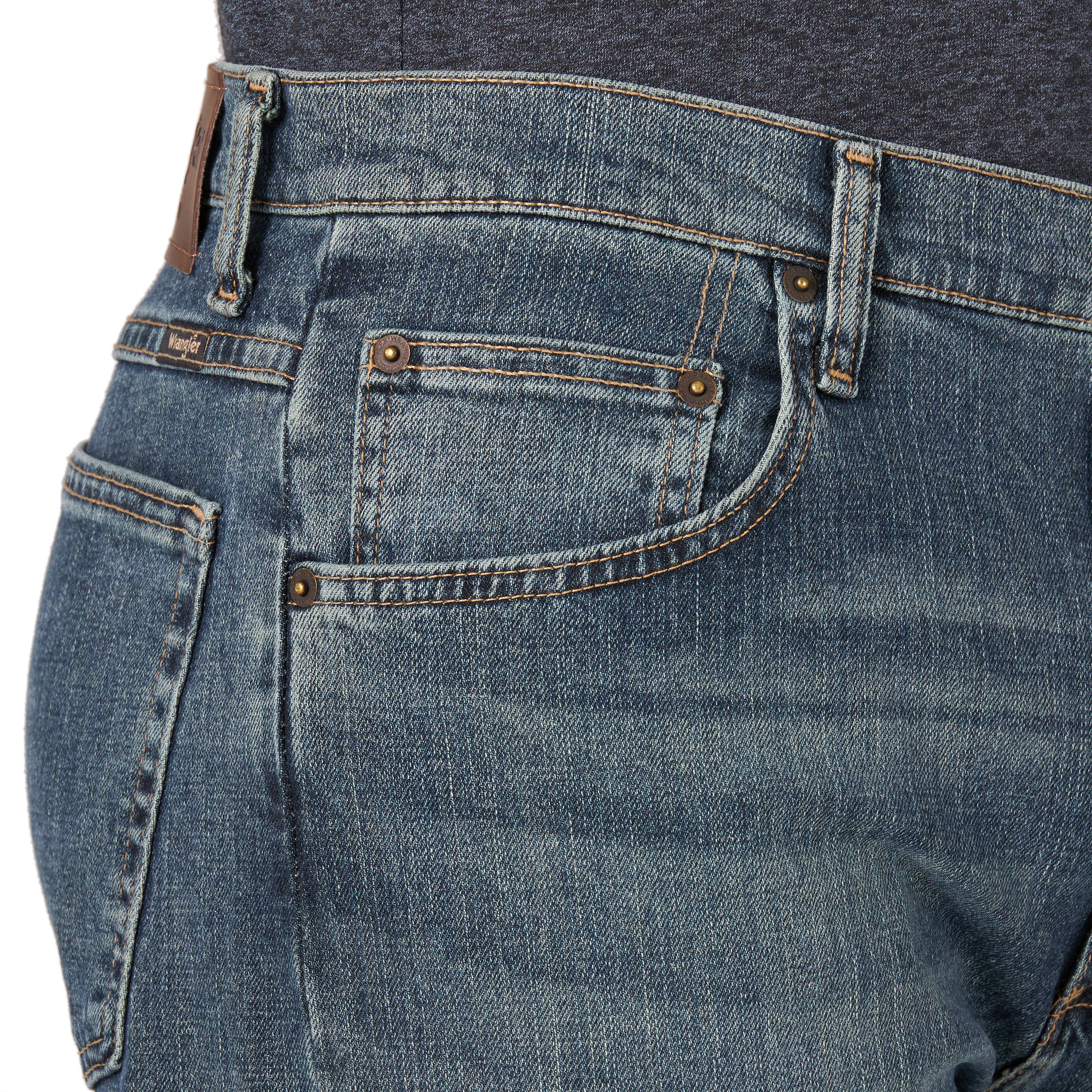 Pantalones de trabajo de mezclilla gris con corte relajado para hombre Wrangler (talla 32 x 30)