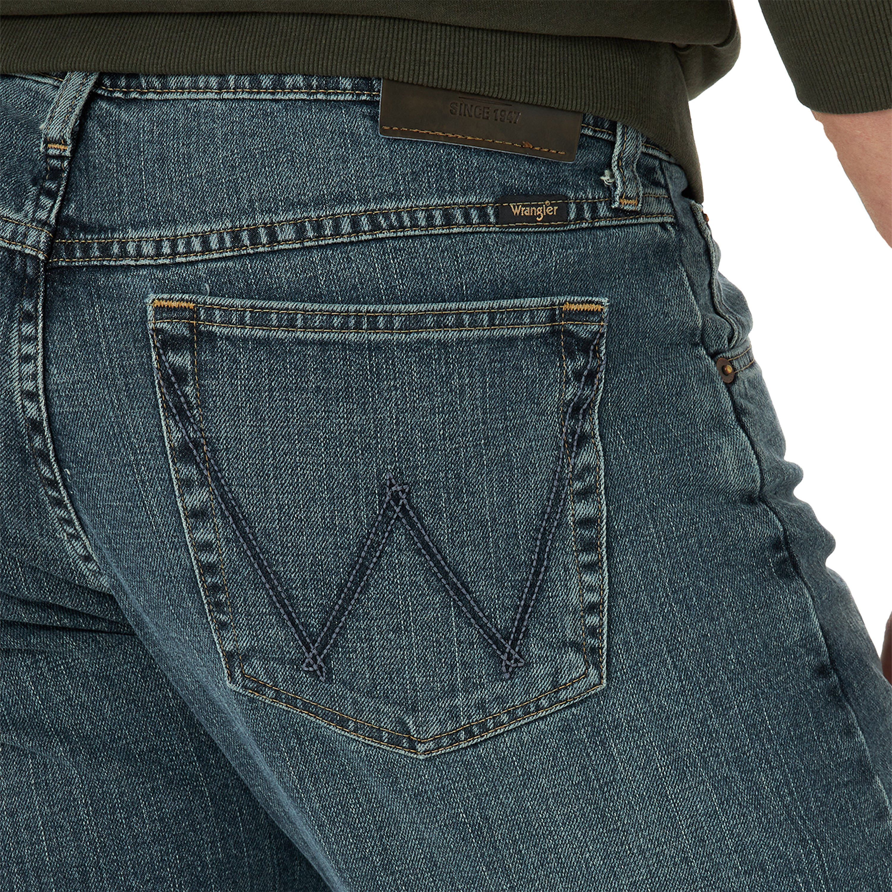 Pantalones de trabajo de mezclilla gris con corte relajado para hombre Wrangler (talla 32 x 30)