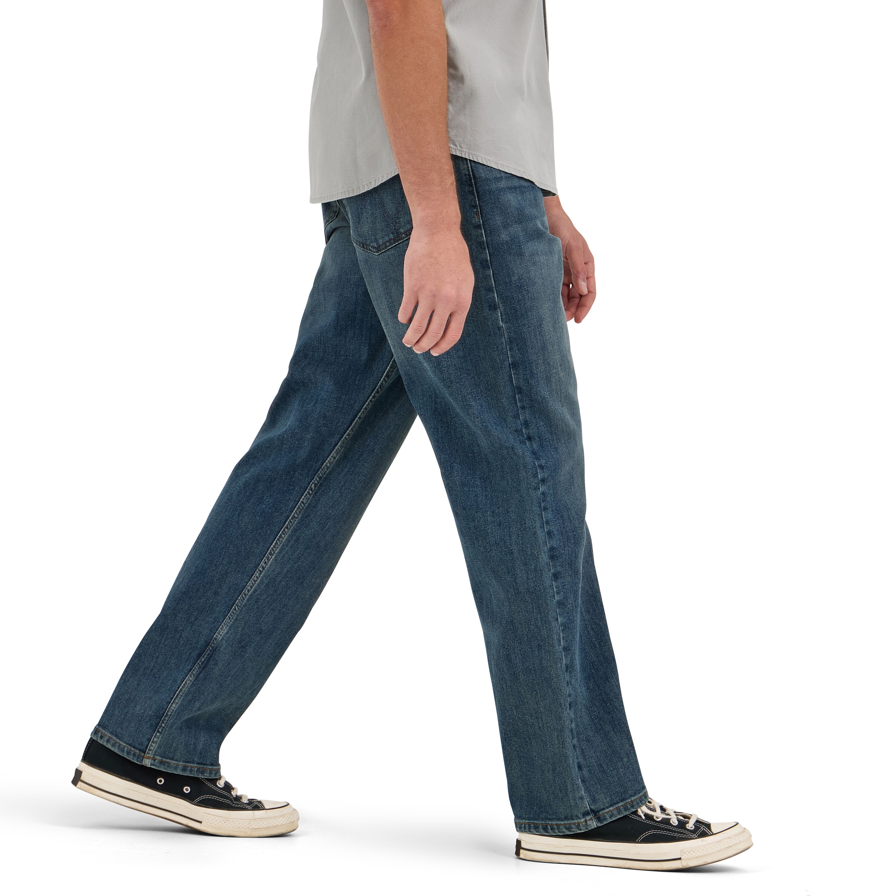 Pantalones de trabajo de mezclilla marina para hombre, corte relajado Wrangler (32 x 30) 10MGW15MA