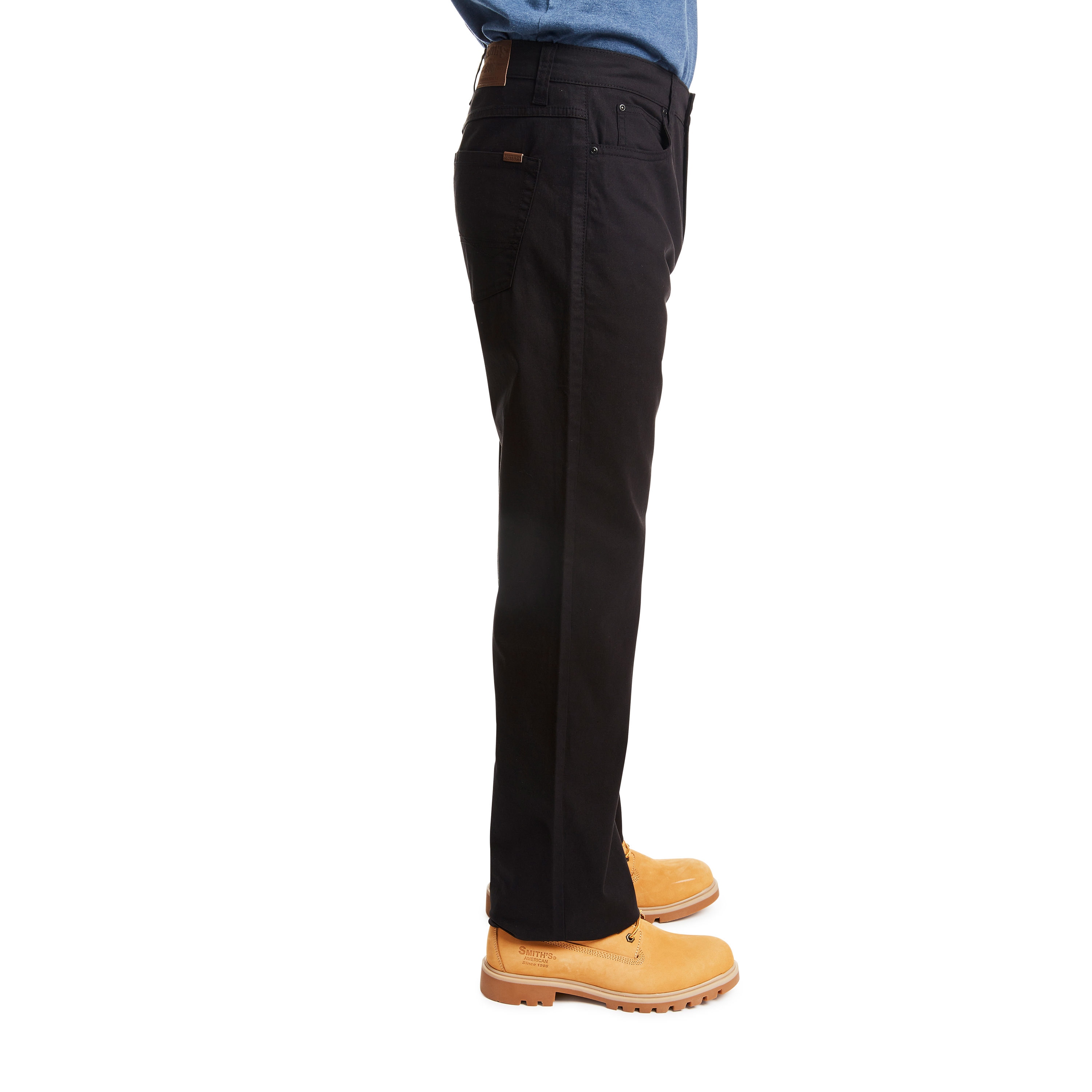 Pantalones de trabajo de lona negra para hombre de Smith's Workwear con ajuste relajado (36 x 30)