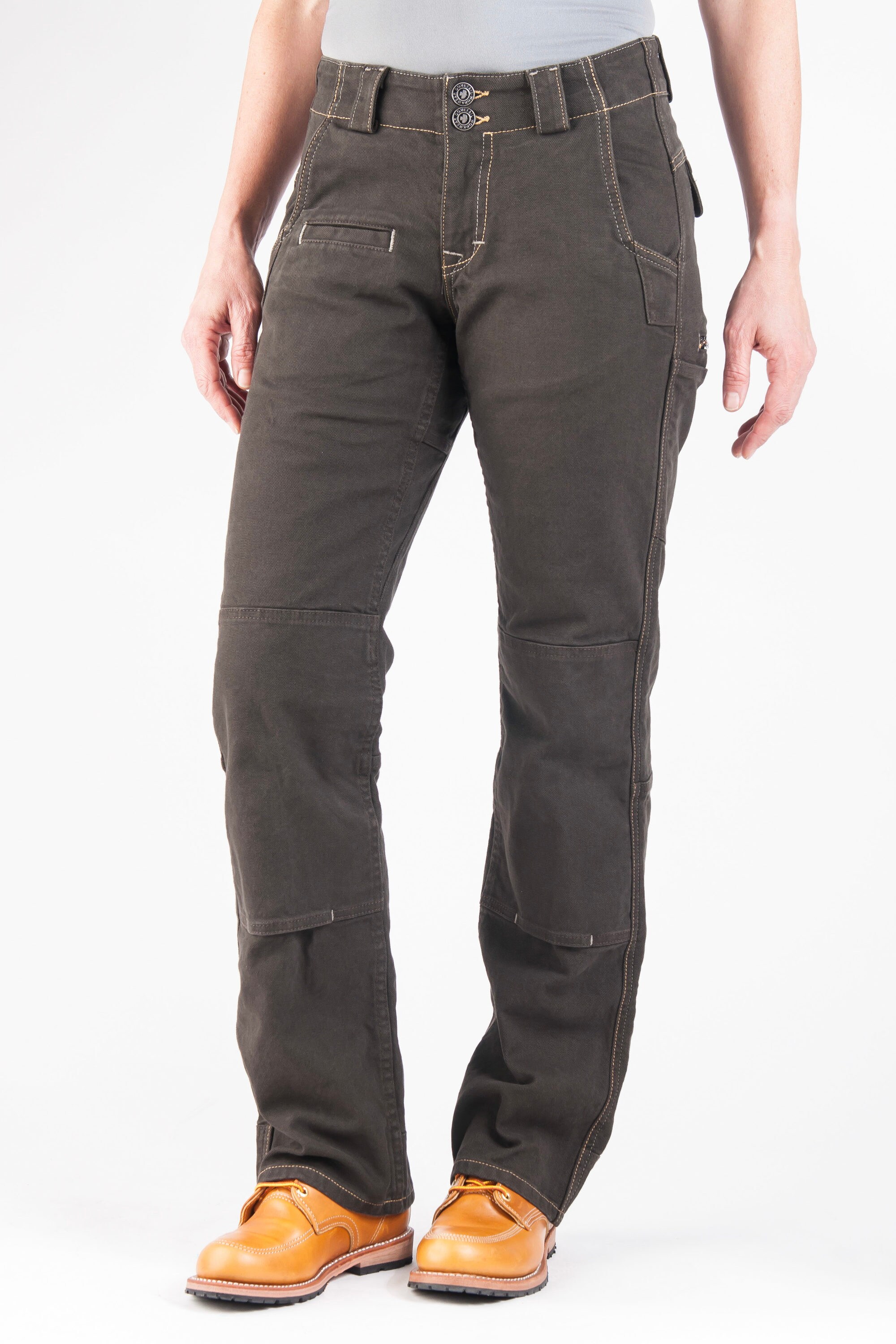 Pantalones de trabajo de lona color marrón oscuro para mujer de Dovetail Workwear (12 x 32)