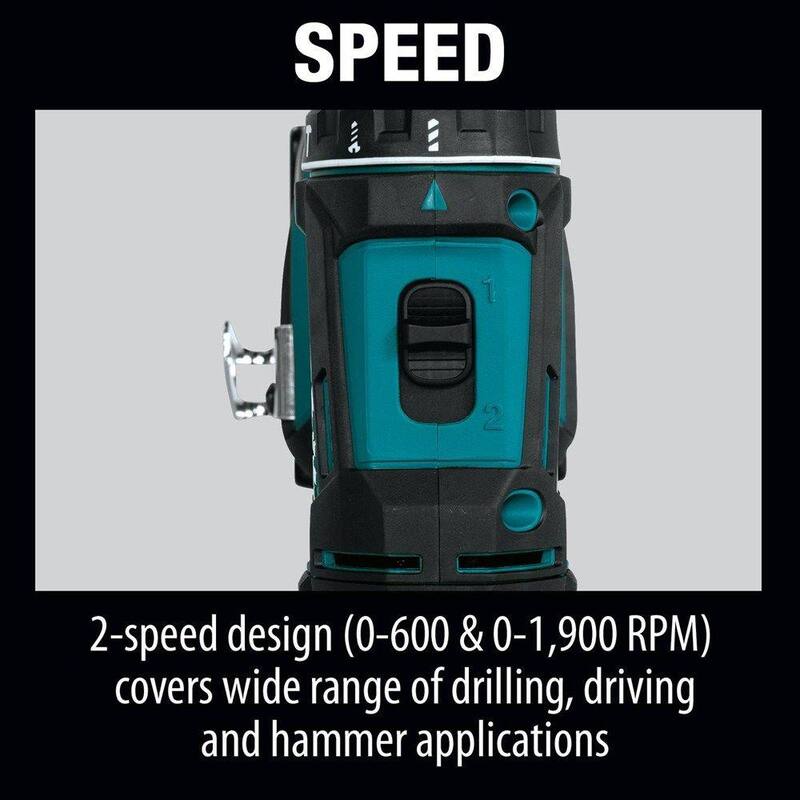 Martillo Taladro Inalámbrico Makita 18V LXT de Ion de Litio 1/2 pulg. (Herramienta solamente) - XPH10Z