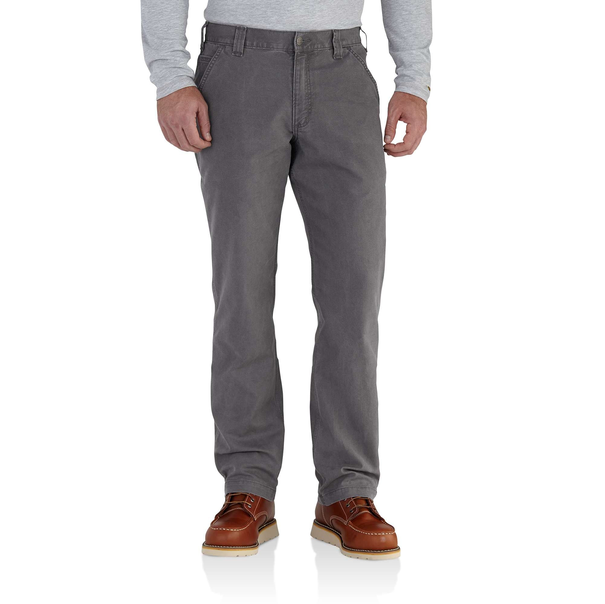Pantalones de trabajo de lienzo gris con ajuste relajado para hombres de Carhartt (36 x 32)