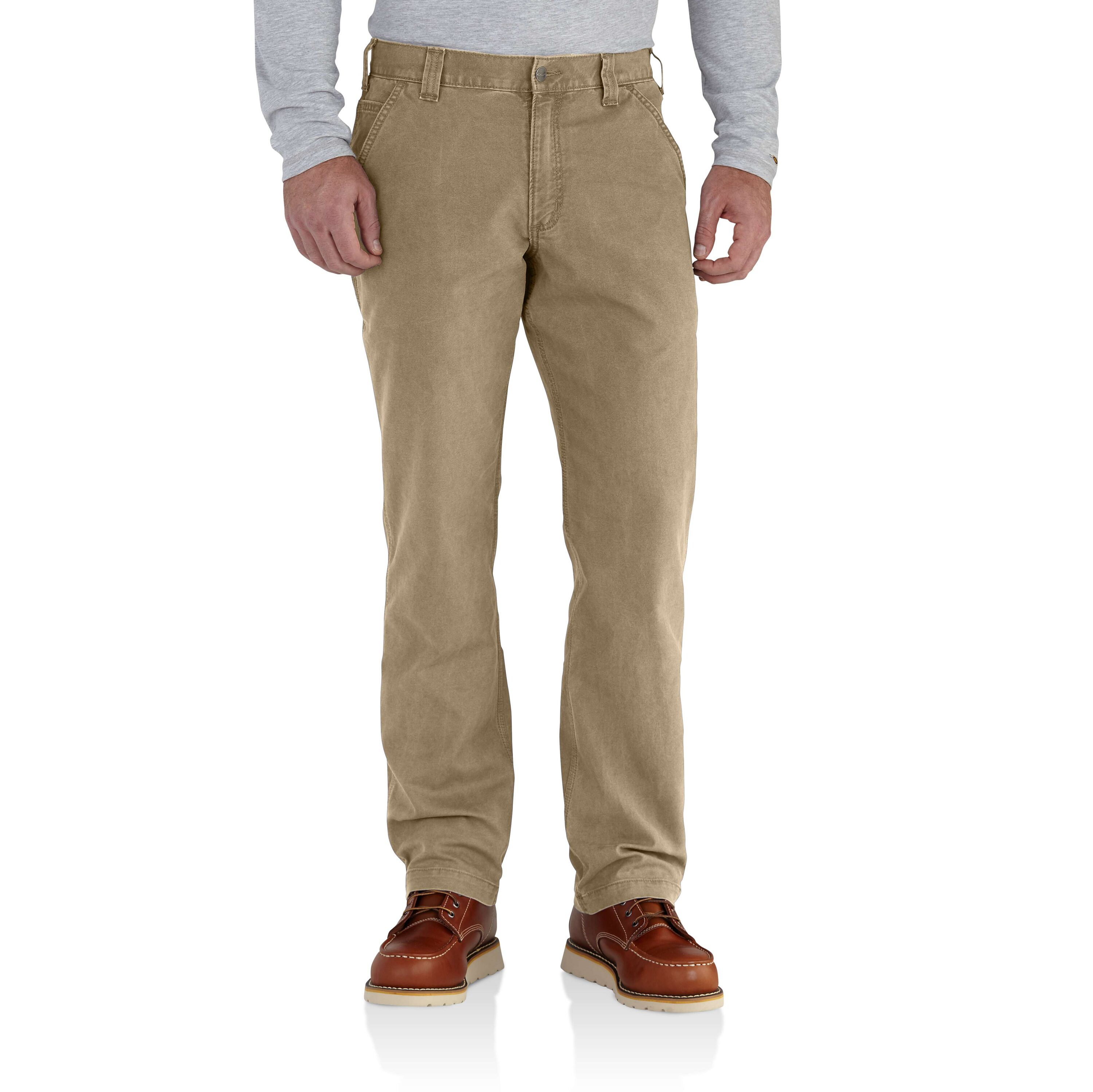 Pantalones de Trabajo de Lona Caqui Oscuro de Ajuste Holgado para Hombre Carhartt (Talla 32 x 32) - 102291-253W32L32