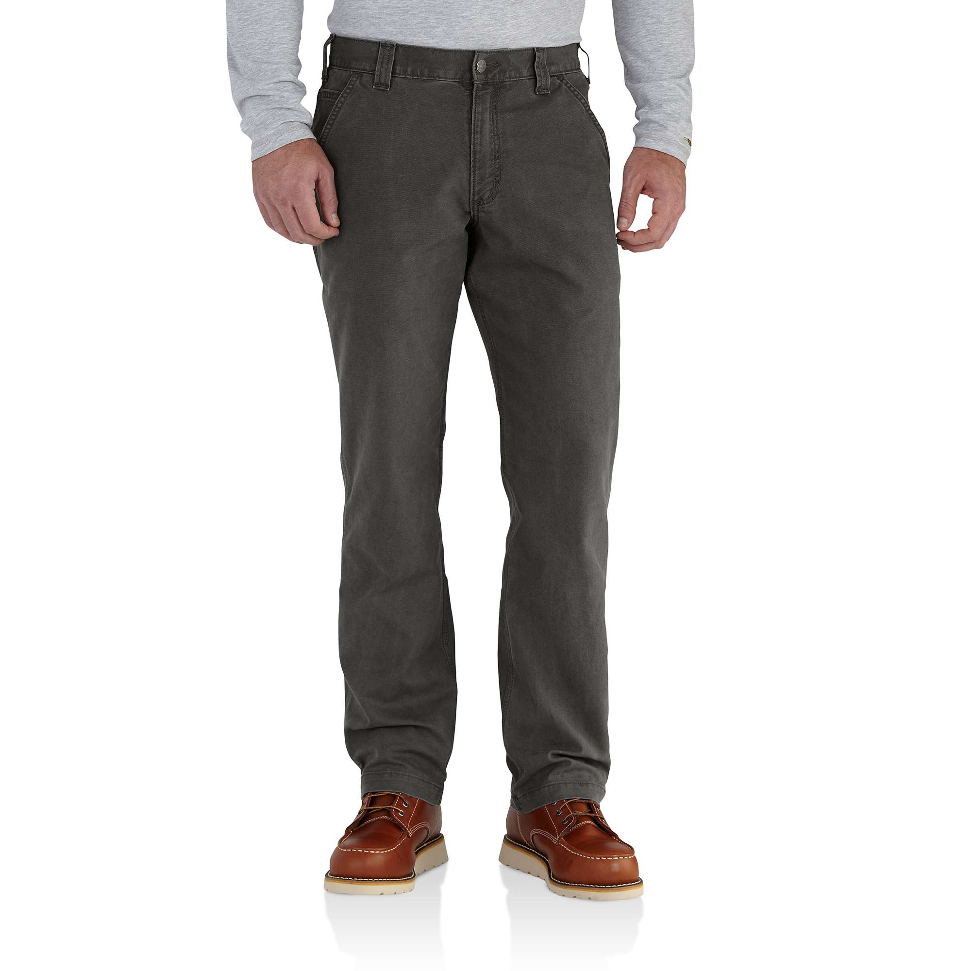 Pantalones de trabajo de lona de color turba para hombre de Carhartt, corte relajado (talla 46 x 32) 102291-306W46L32