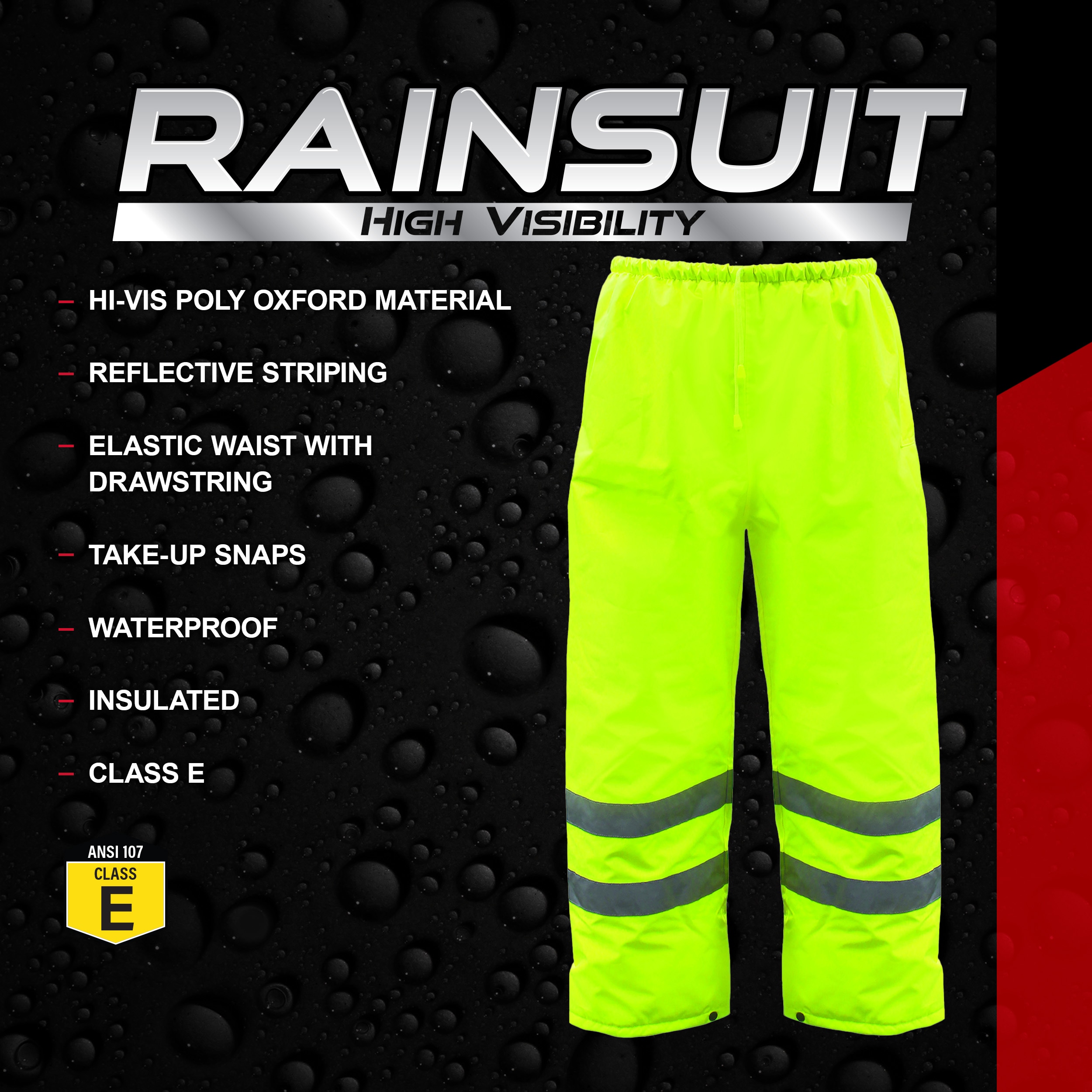 Pantalones de trabajo de color amarillo de alta visibilidad de ajuste regular para hombres de la marca Boss (Talla Grande) 3NR4000L