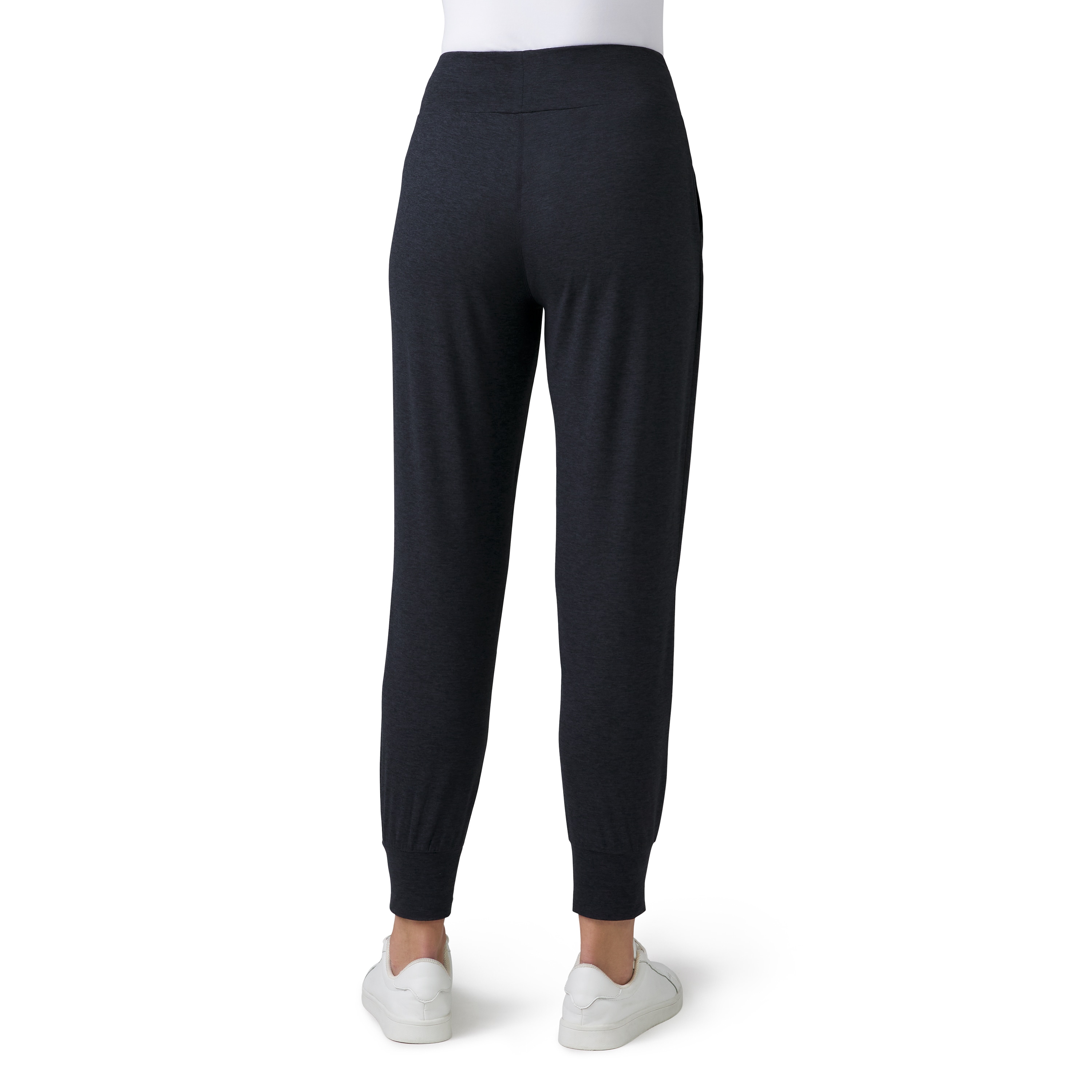 Pantalones de trabajo de punto negro doble con ajuste cónico para mujer de Free Country (talla extra grande)