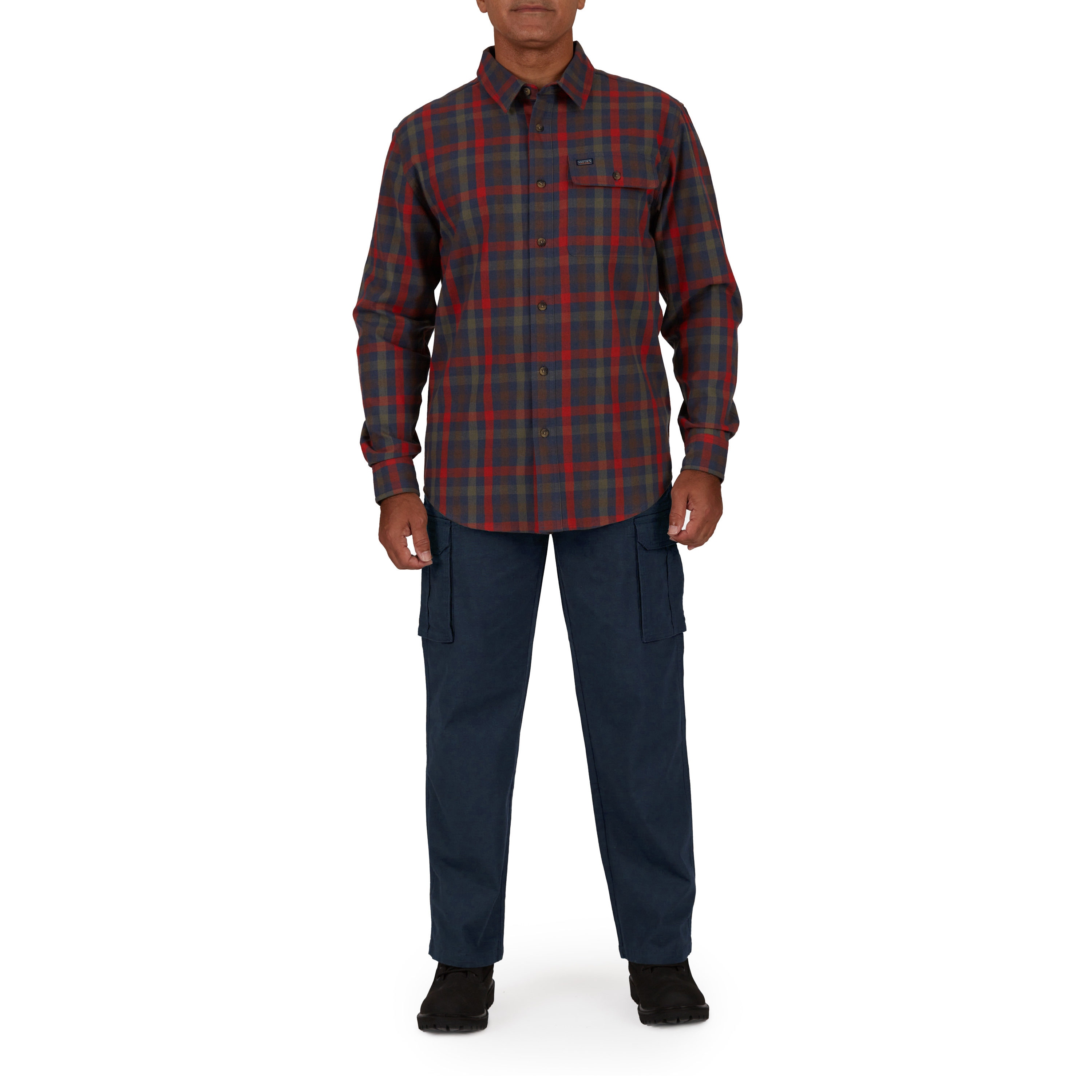 Pantalones de Trabajo para Hombre con Ajuste Relajado en Lona Azul Marino Oscuro con Bolsillos tipo Cargo (38 x 32)