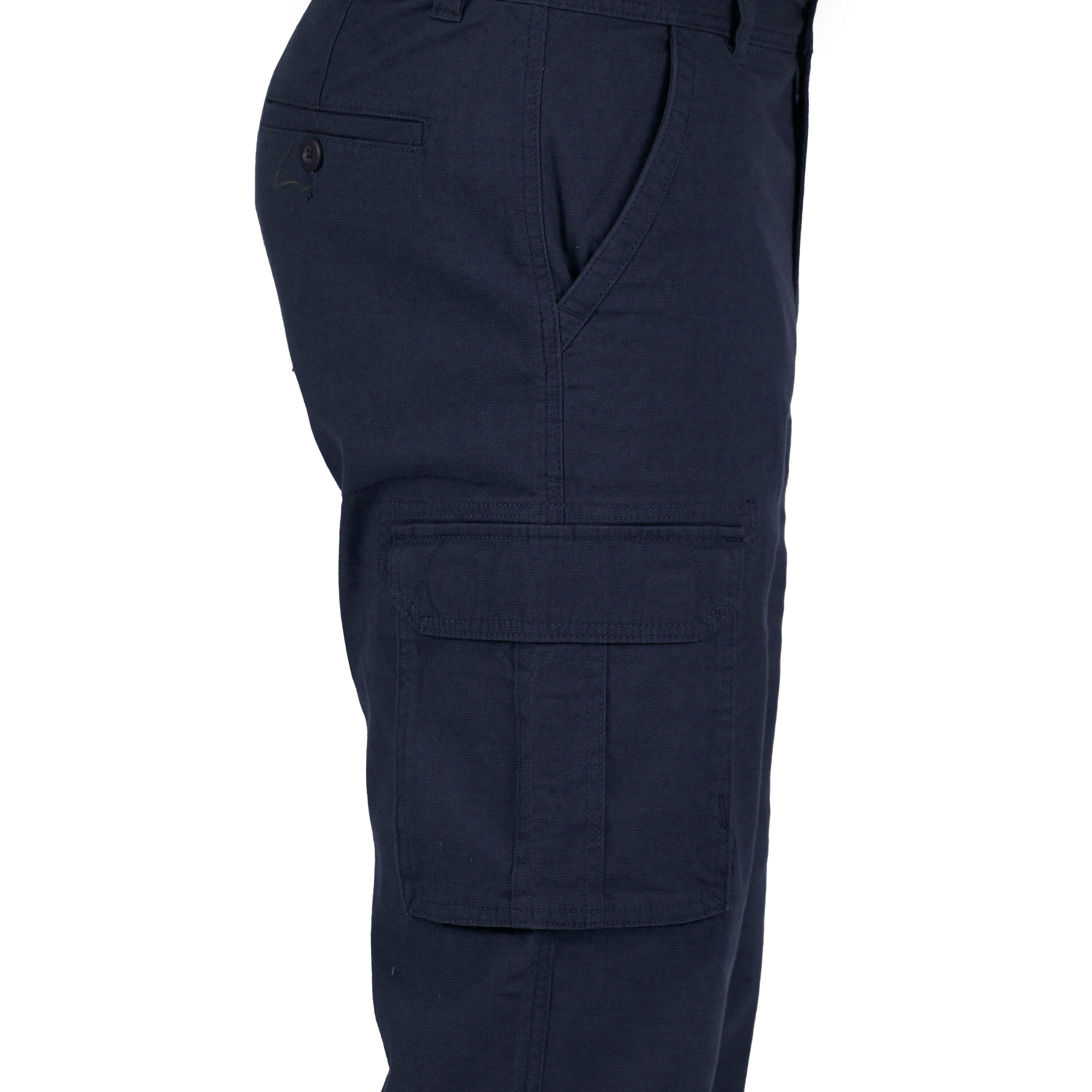 Pantalones de Trabajo para Hombre con Ajuste Relajado en Lona Azul Marino Oscuro con Bolsillos tipo Cargo (38 x 32)