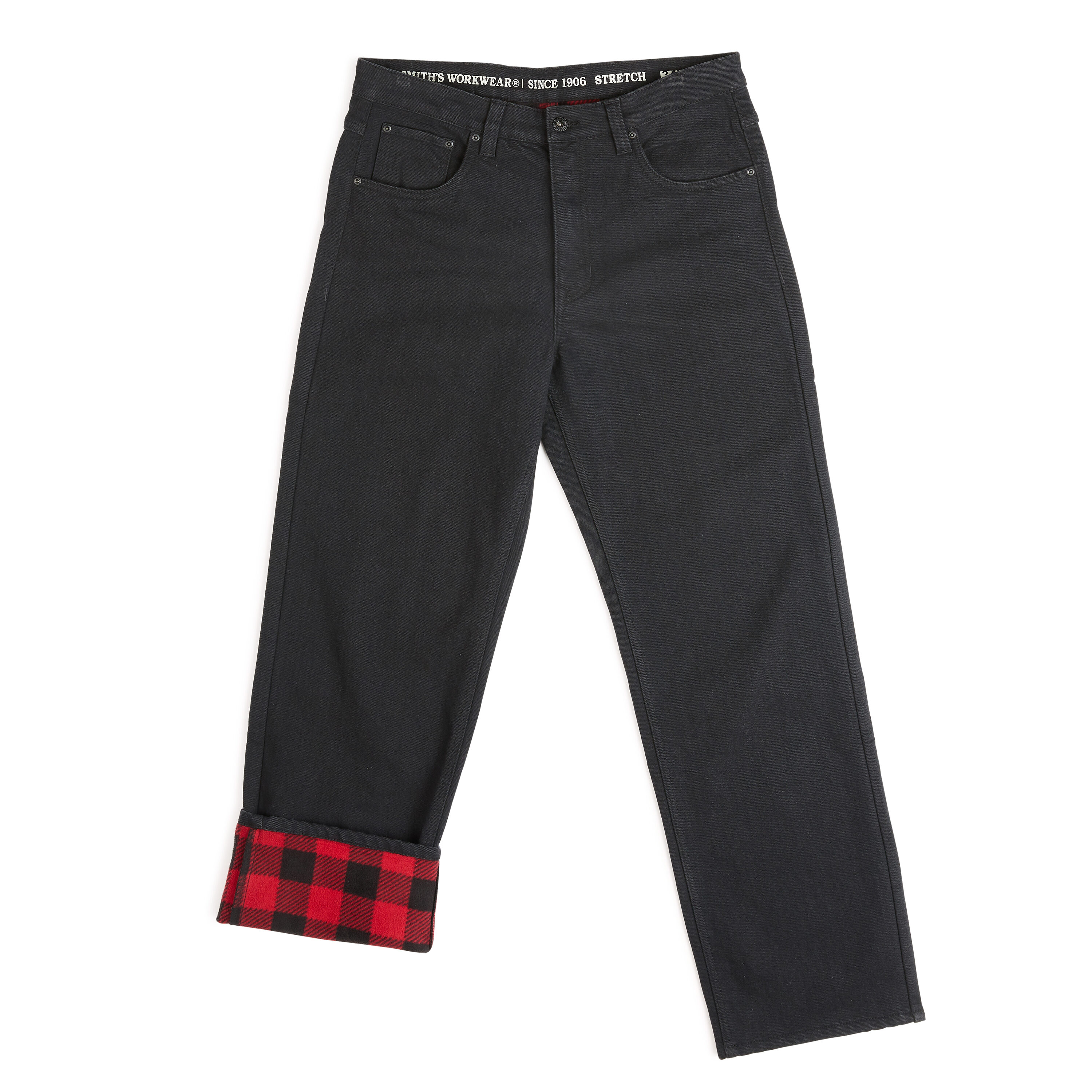 Pantalones de trabajo de mezclilla negra para hombre Smith's Workwear de corte relajado (40 x 30)