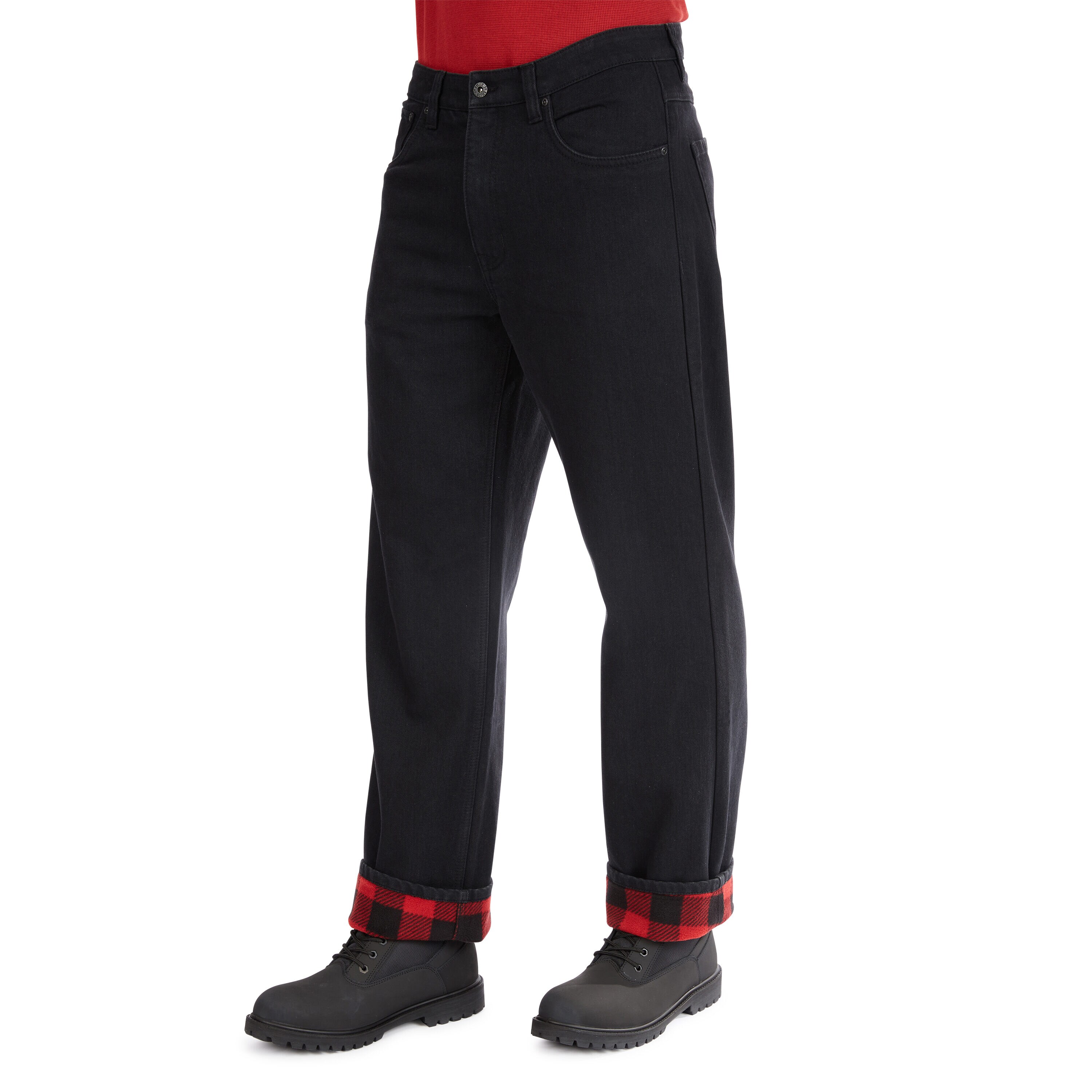 Pantalones de trabajo de mezclilla negra para hombre Smith's Workwear de corte relajado (40 x 30)