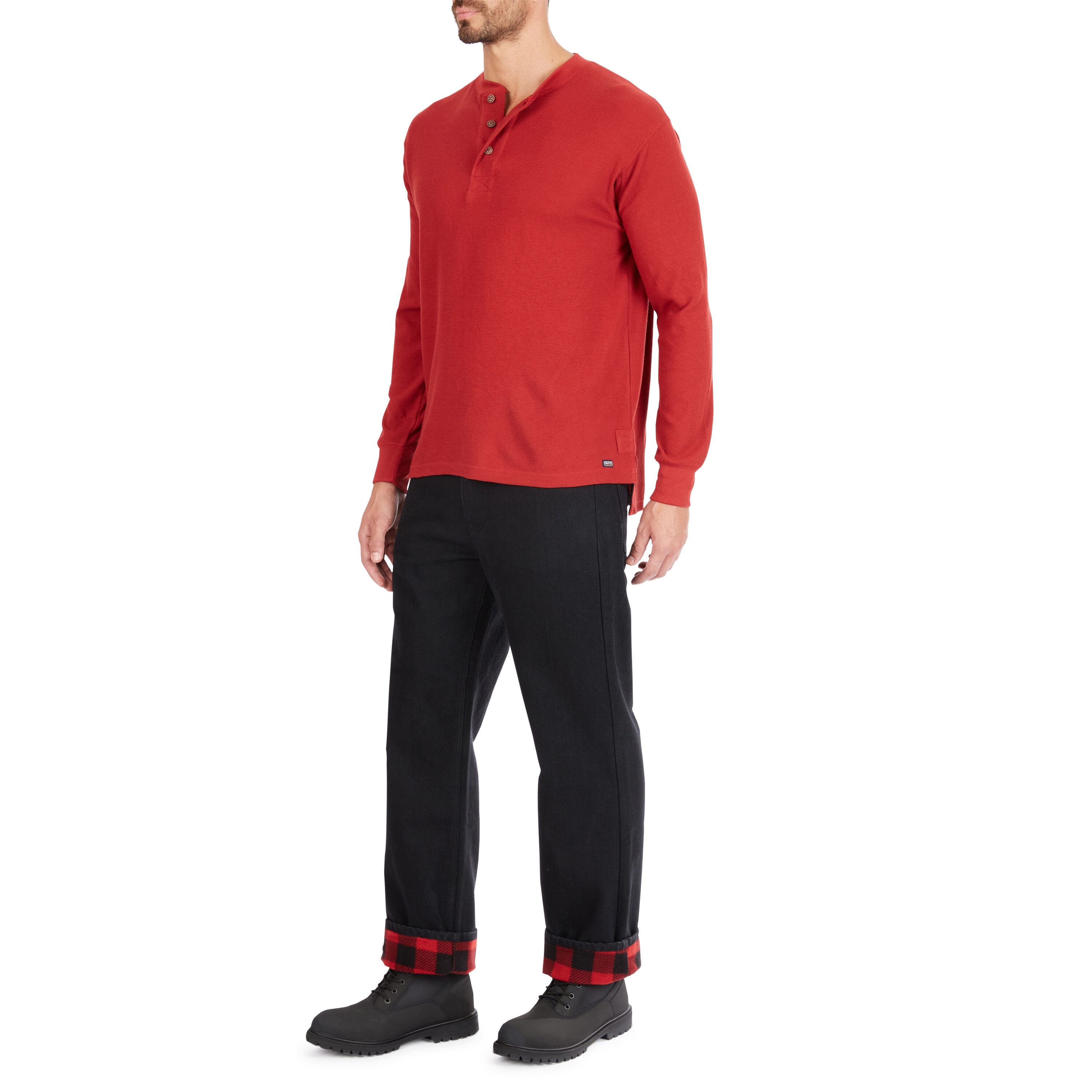 Pantalones de trabajo de mezclilla negra para hombre Smith's Workwear de corte relajado (40 x 30)