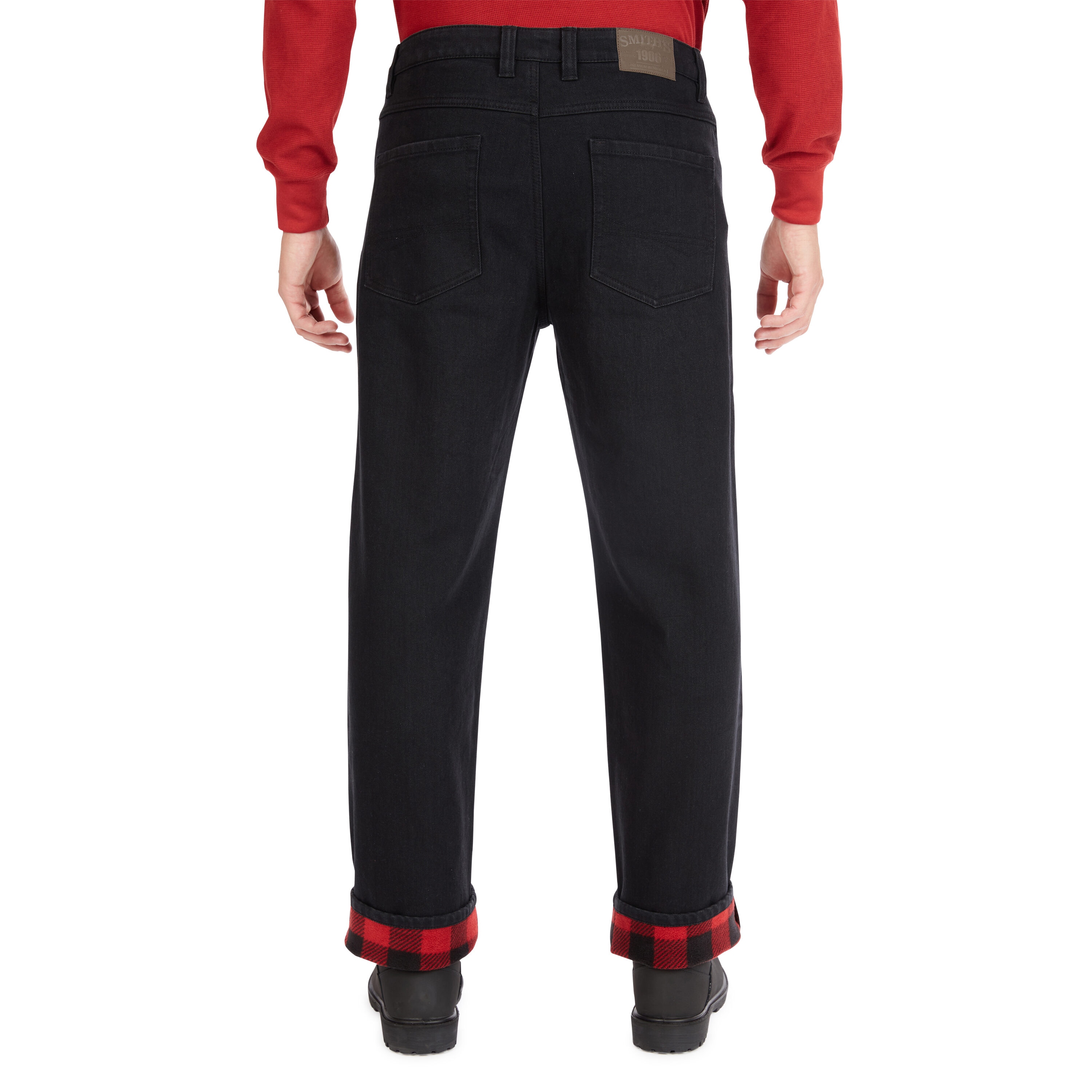 Pantalones de trabajo de mezclilla negra para hombre Smith's Workwear de corte relajado (40 x 30)