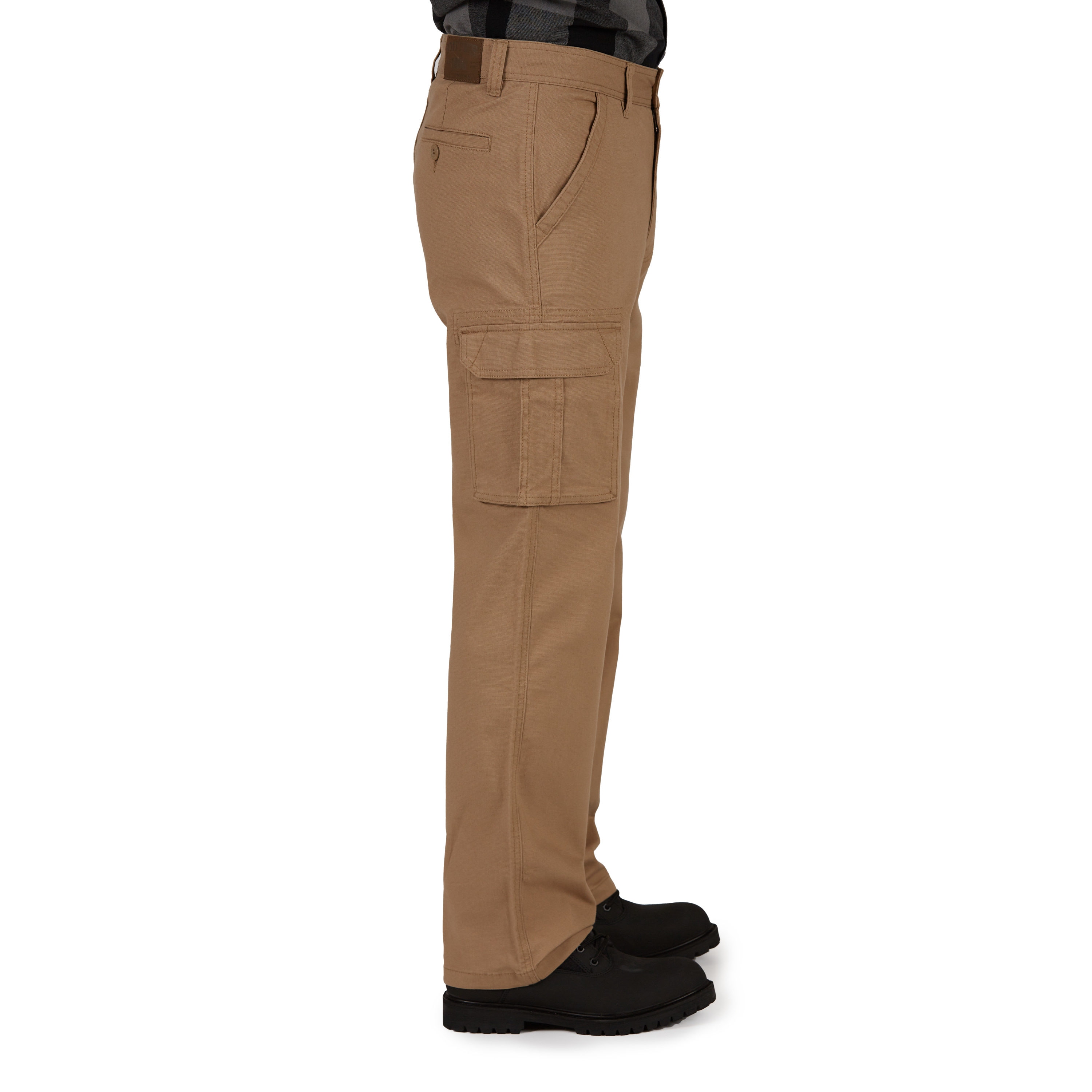 Pantalones de trabajo cargo de lona caqui de ajuste relajado para hombre de Smith's Workwear (32 x 30)