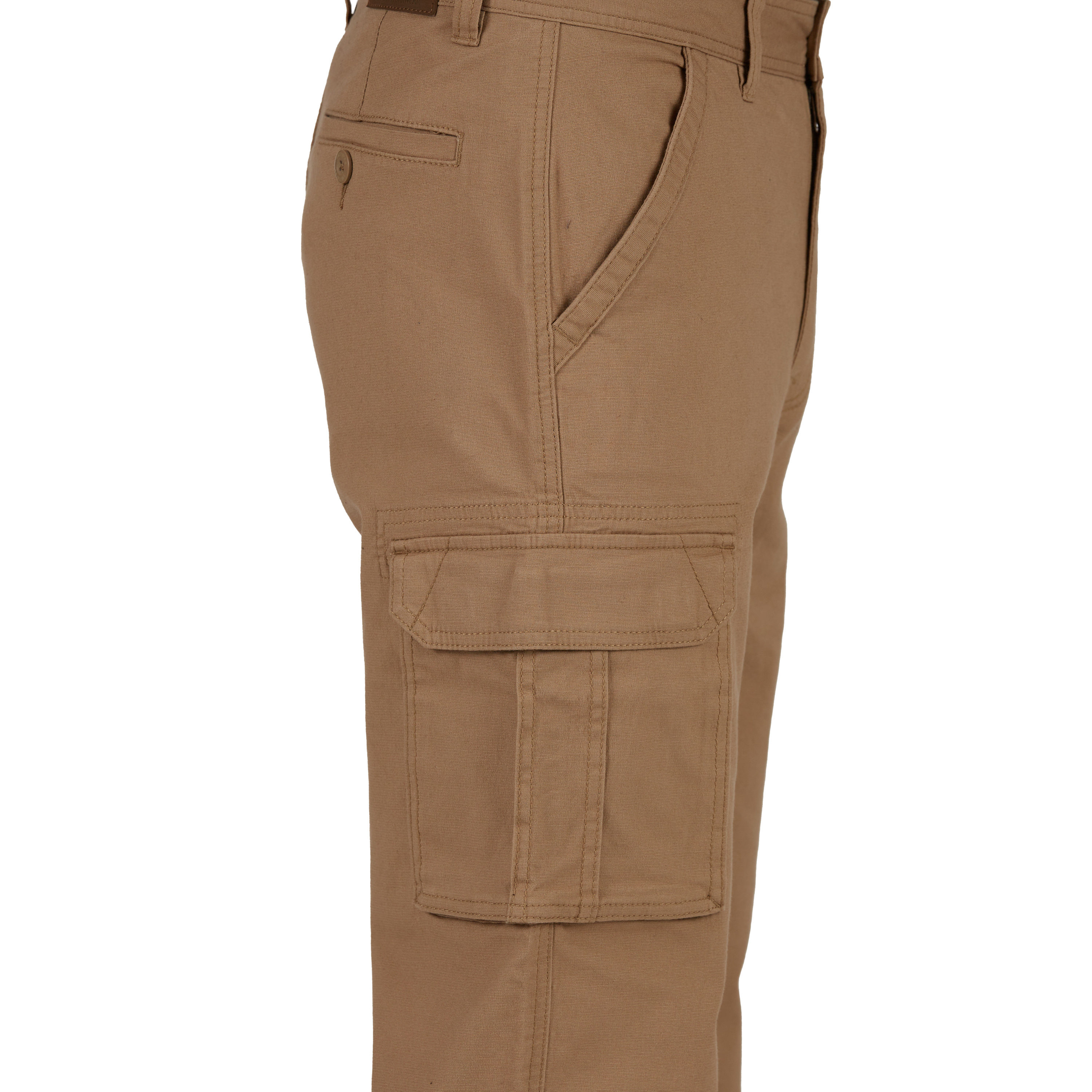 Pantalones de trabajo cargo de lona caqui de ajuste relajado para hombre de Smith's Workwear (32 x 30)