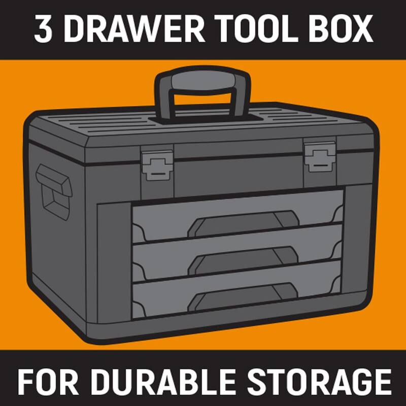 Set de herramientas para mecánicos GEARWRENCH de 1/4 in., 3/8 in. y 1/2 in. estándar y de impacto en medidas SAE/Metricas en caja de almacenamiento de 3 cajones (239 piezas) - 80942.