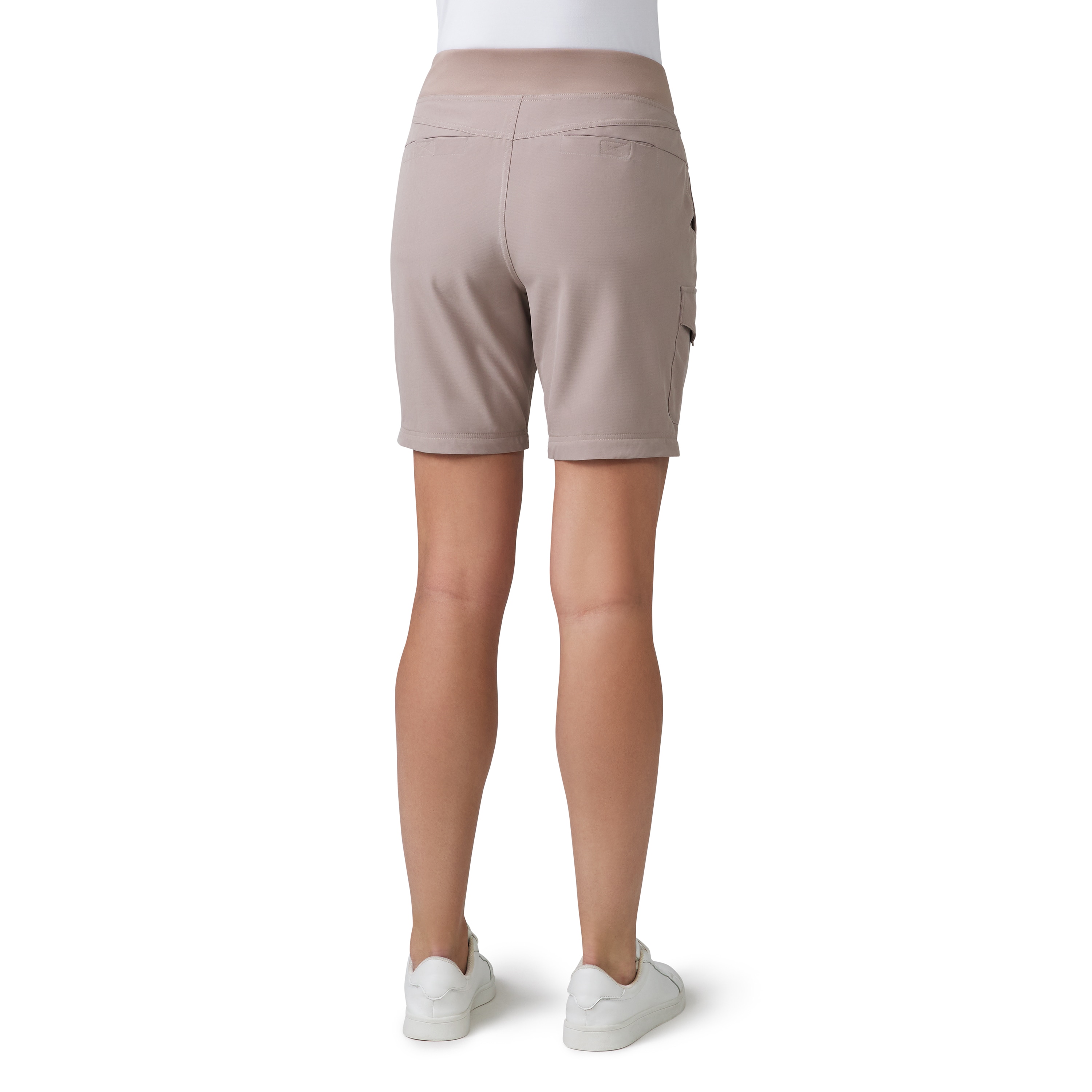 Pantalones de trabajo tipo cargo de punto color arena con ajuste cónico para mujer de Free Country (Mediano)