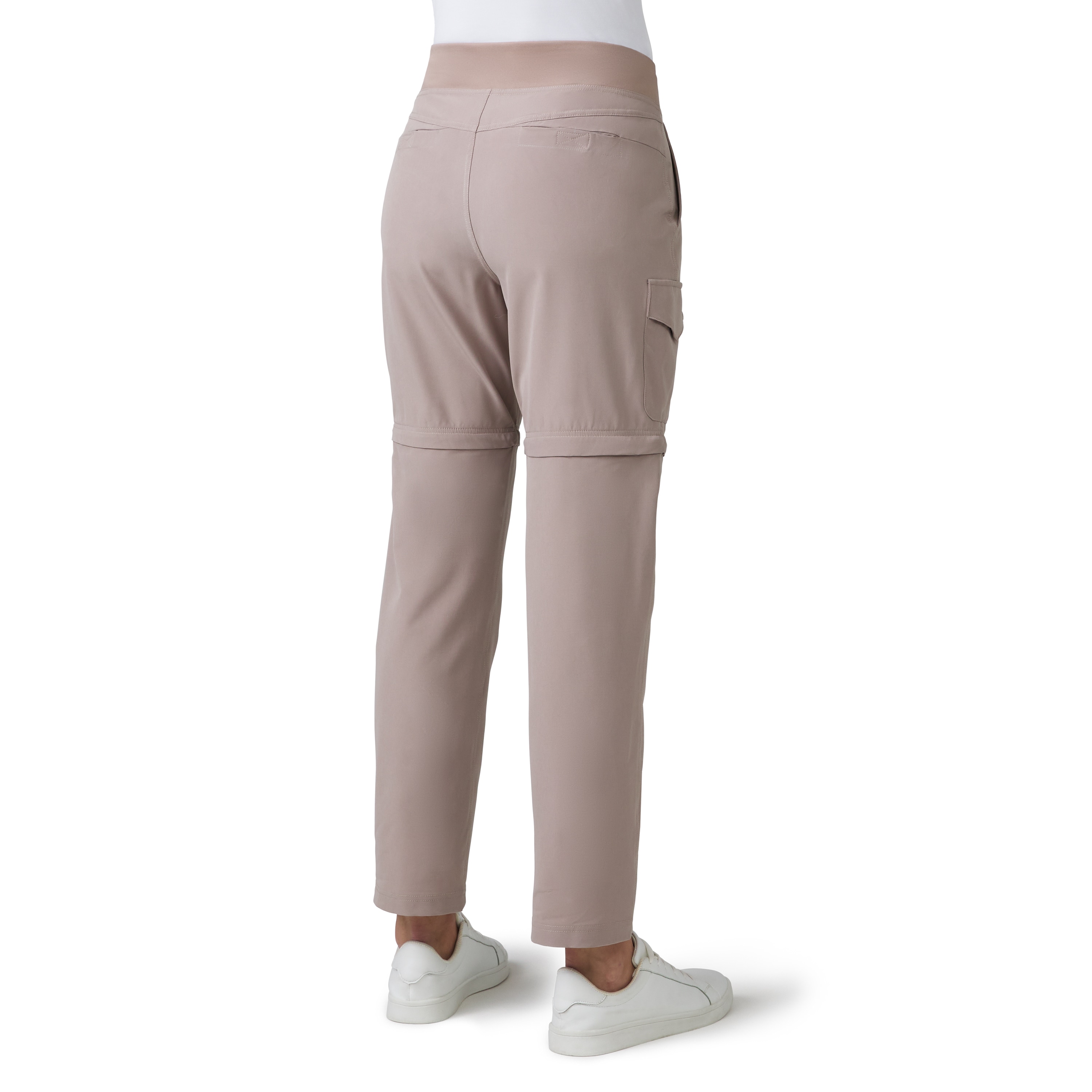 Pantalones de trabajo tipo cargo de punto color arena con ajuste cónico para mujer de Free Country (Mediano)