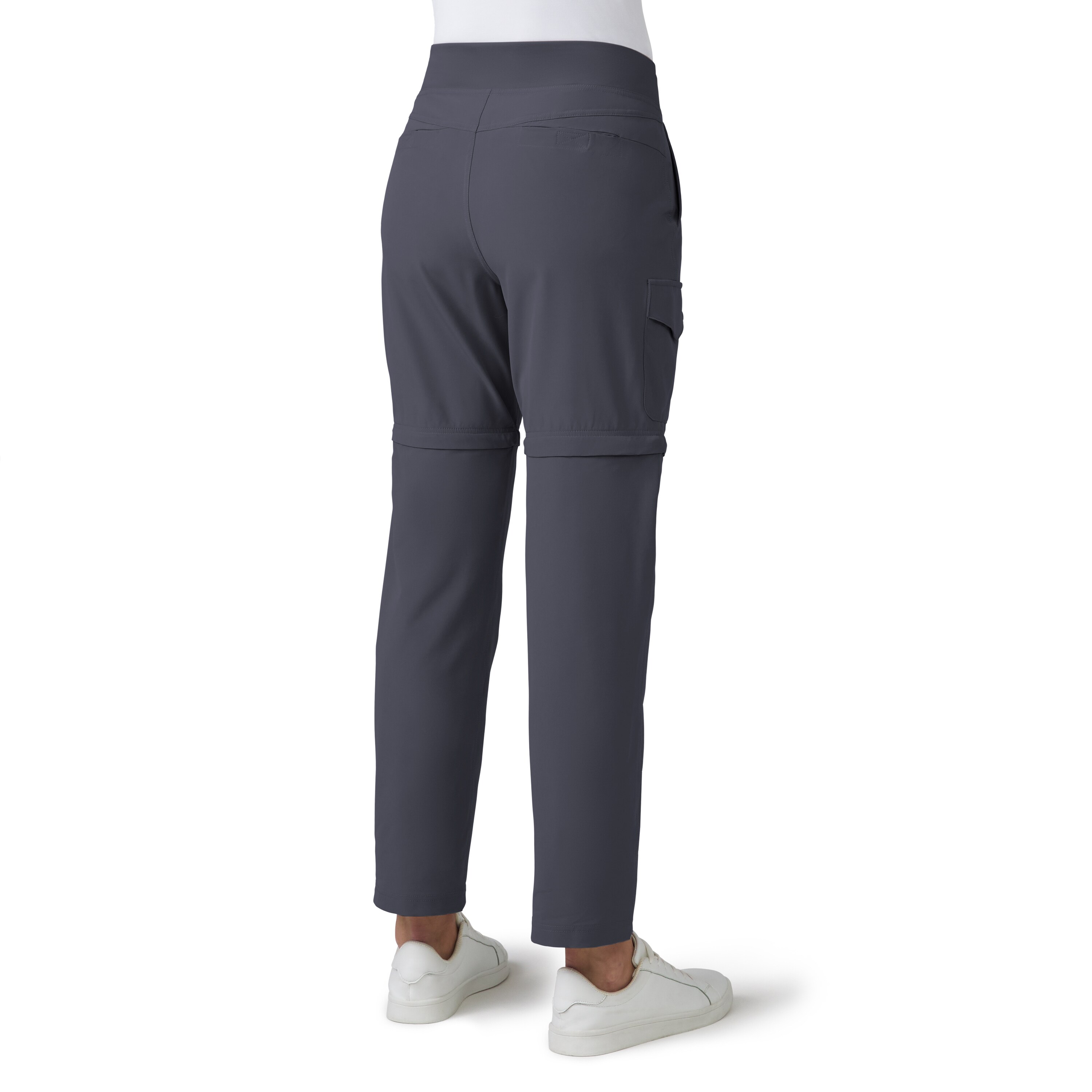 Pantalones de trabajo de carga de punto carbón con ajuste cónico para mujer de Free Country (Talla mediana)