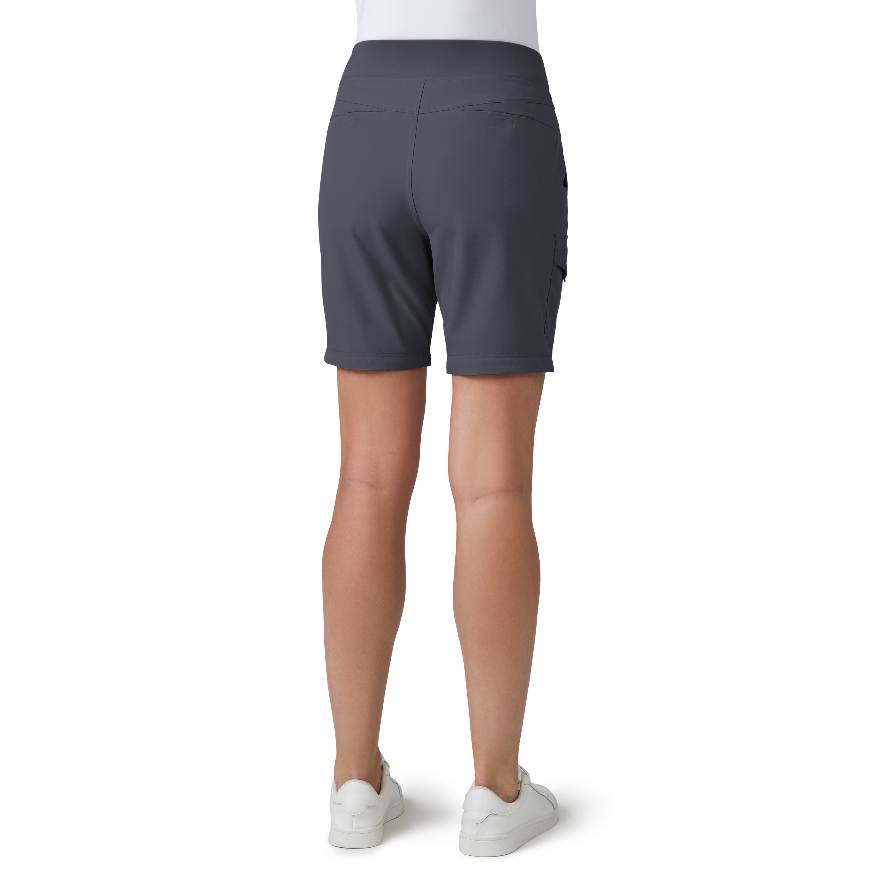 Pantalones de trabajo de carga de punto carbón con ajuste cónico para mujer de Free Country (Talla mediana)