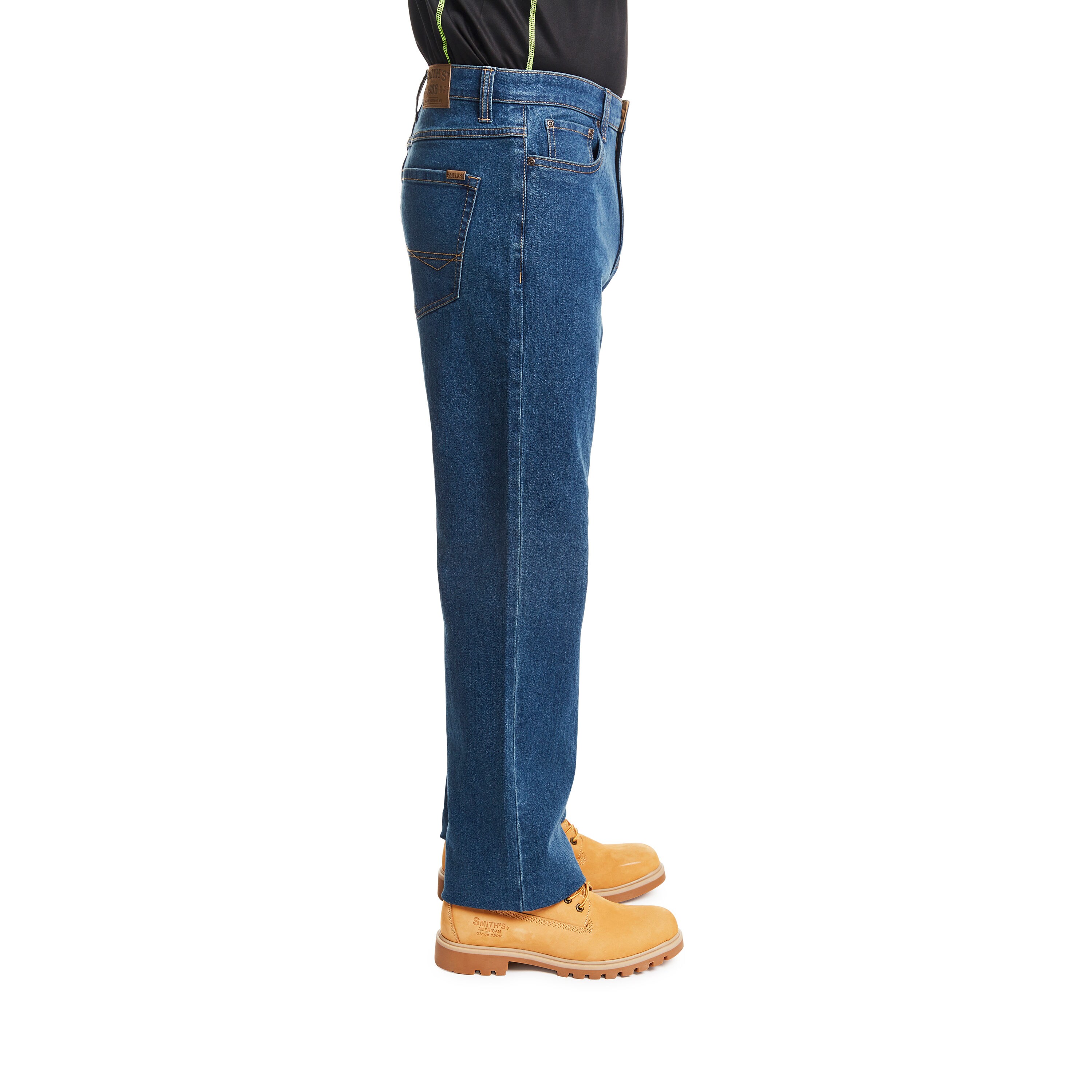 Pantalones de trabajo para hombre Smith's Workwear, corte relajado, lavado vintage claro en denim (talla 38 x 30)