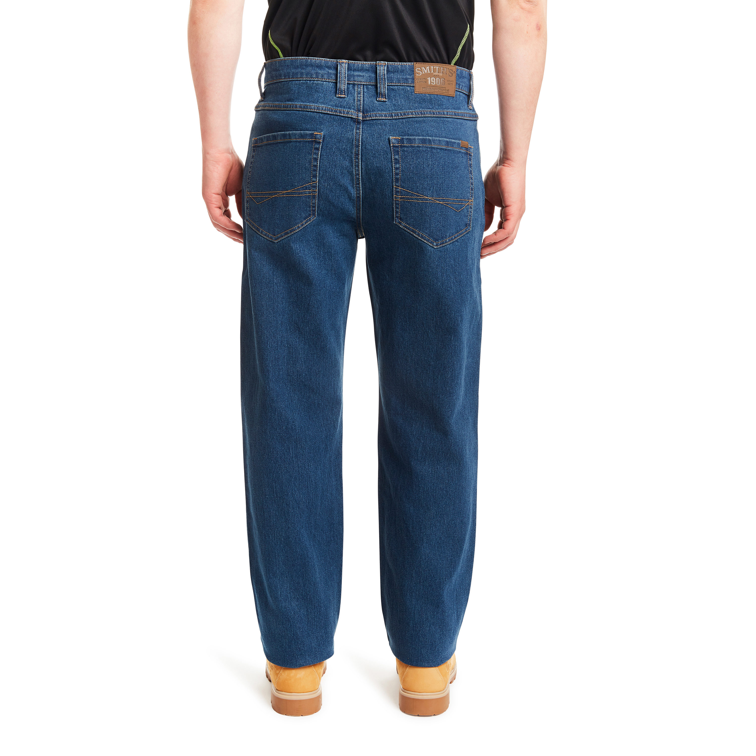 Pantalones de trabajo para hombre Smith's Workwear, corte relajado, lavado vintage claro en denim (talla 38 x 30)