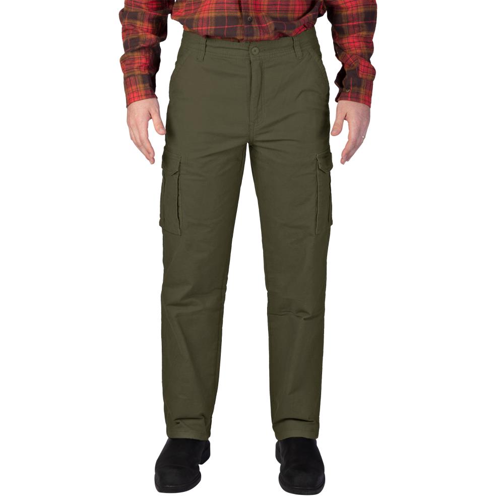 Pantalones de trabajo de lona en color olivo oscuro con corte relajado para hombre de Smith's Workwear (38 x 30)