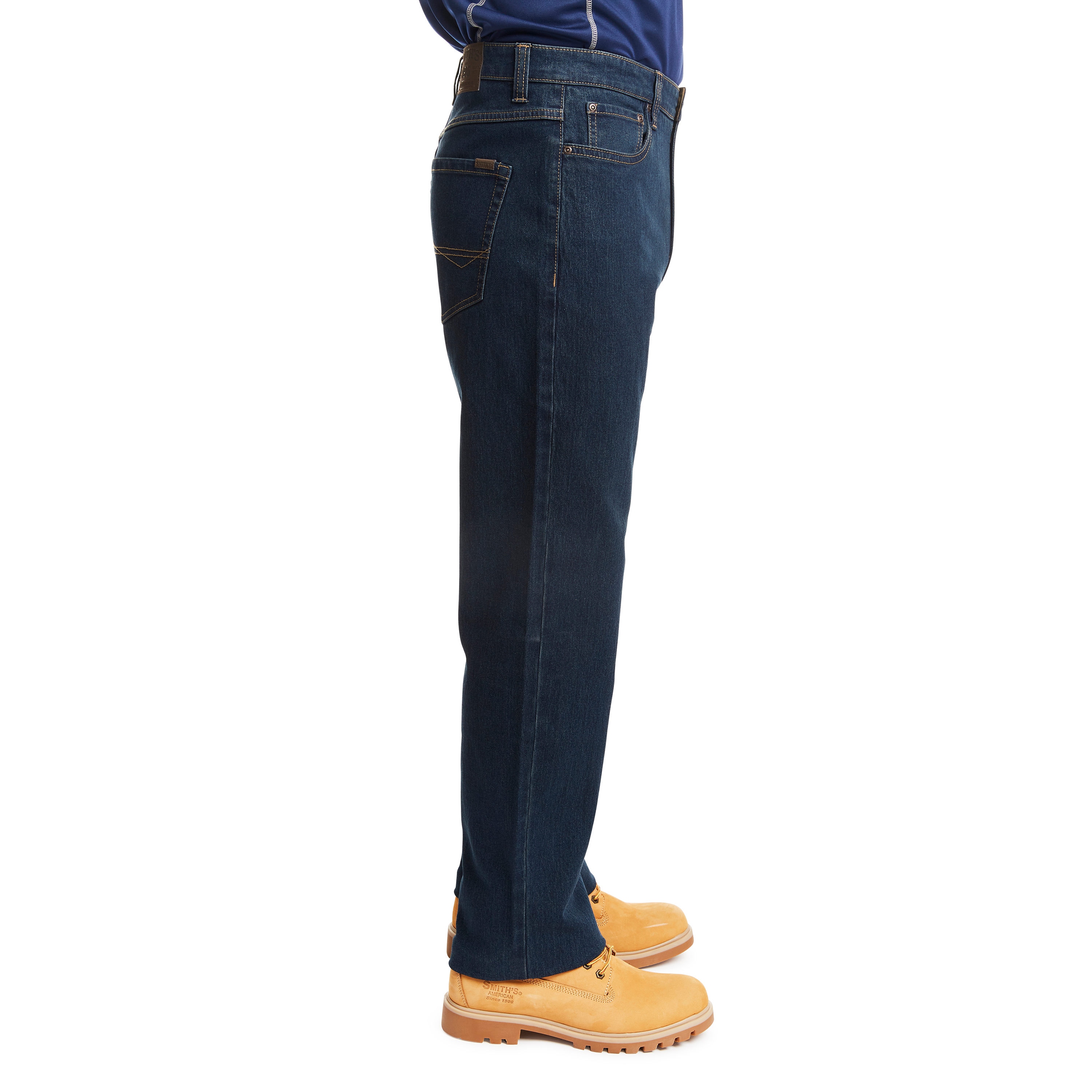 Pantalones de trabajo de mezclilla en lavado Vintage Oscuro con ajuste holgado para hombre Smith's Workwear (talla 38 x 30)