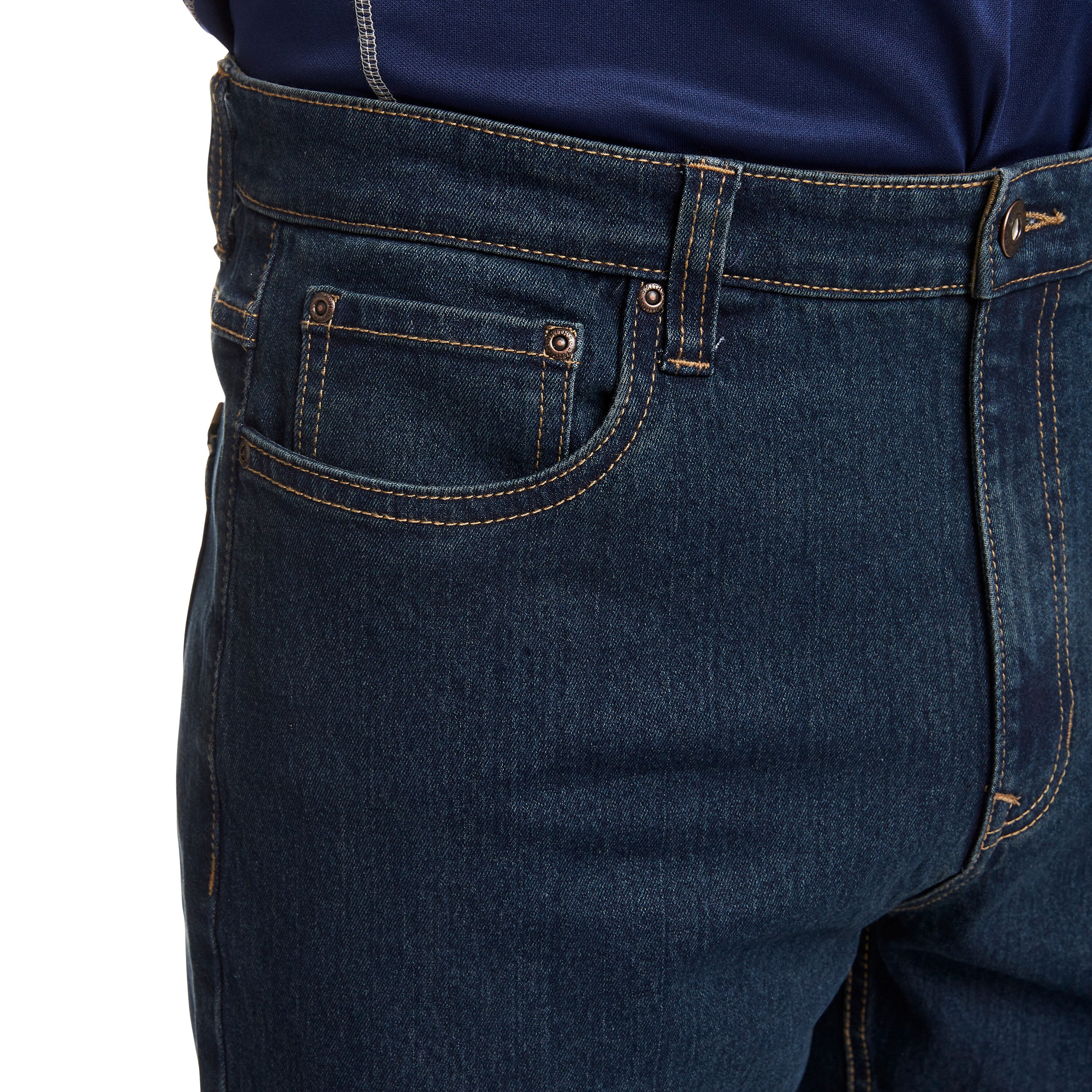 Pantalones de trabajo de mezclilla en lavado Vintage Oscuro con ajuste holgado para hombre Smith's Workwear (talla 38 x 30)