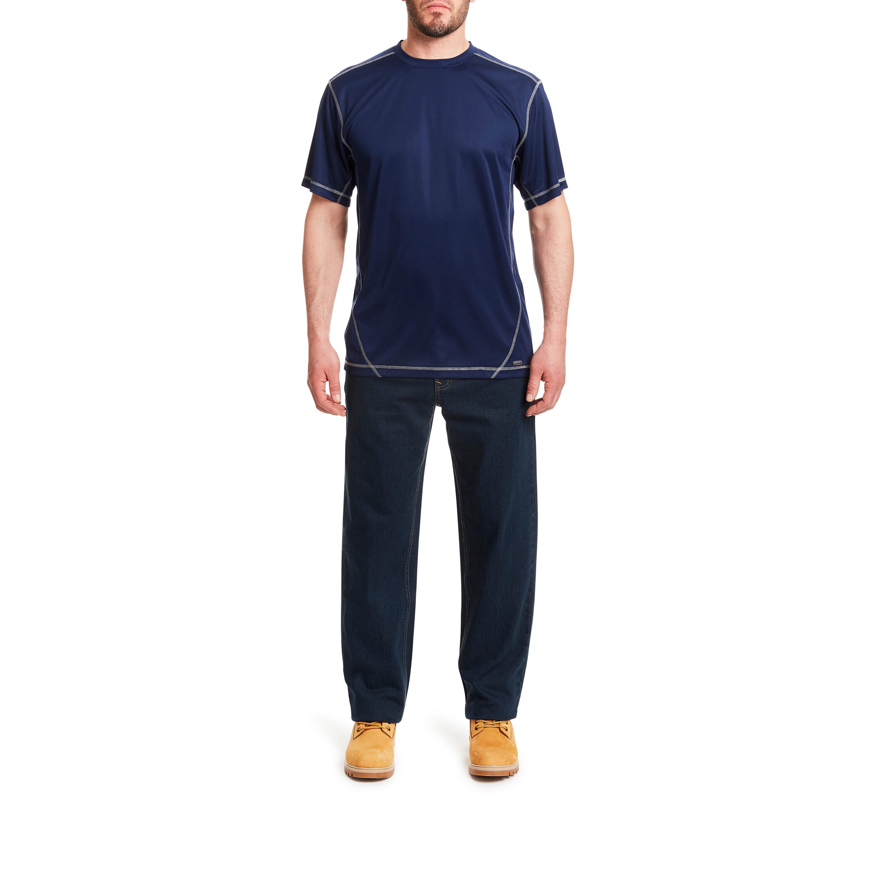 Pantalones de trabajo de mezclilla en lavado Vintage Oscuro con ajuste holgado para hombre Smith's Workwear (talla 38 x 30)