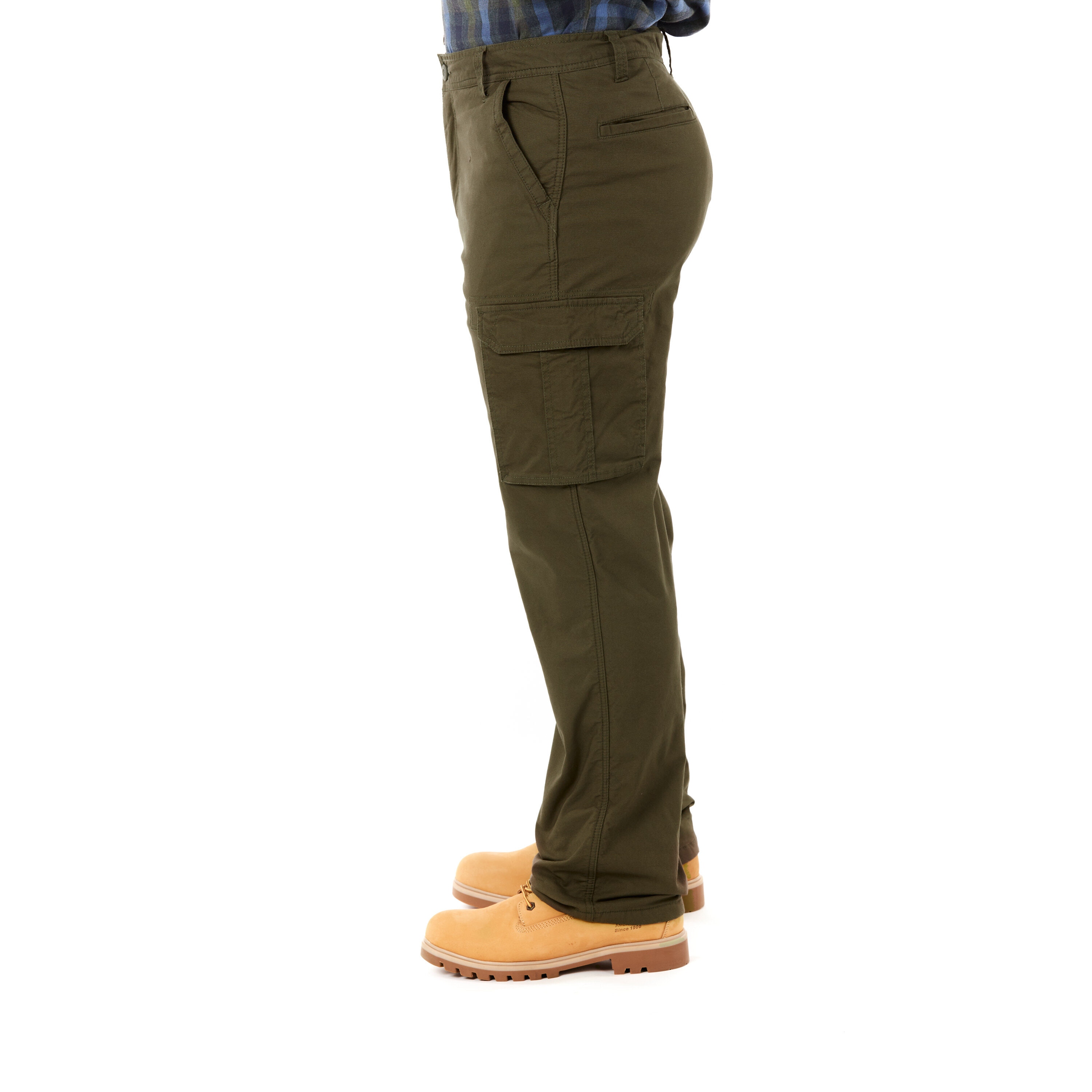 Pantalones de trabajo cargo de lienzo color oliva oscuro para hombre Smith's Workwear (talla 40 x 32) de ajuste relajado.