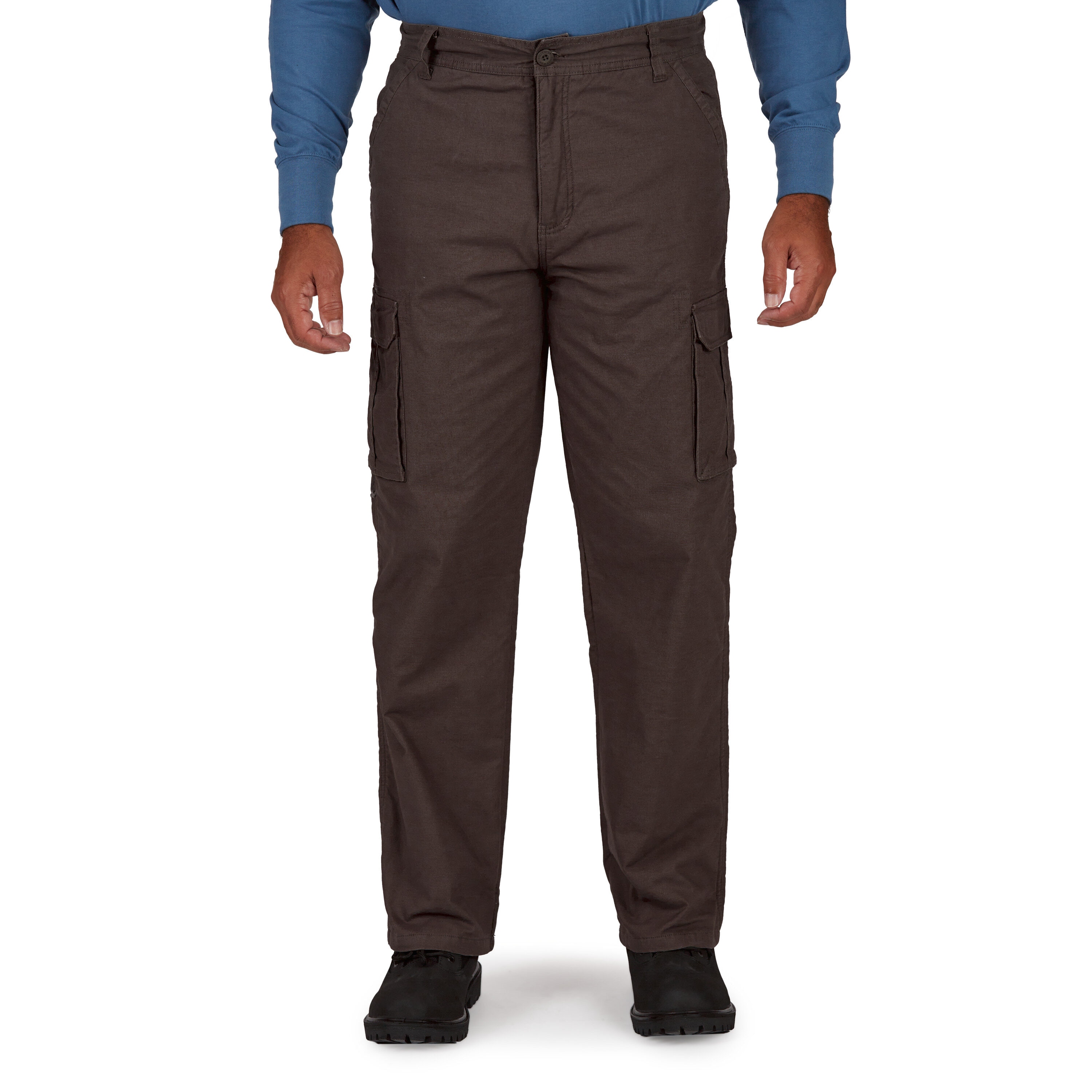 Pantalones de trabajo para hombre de Smith's Workwear en tela gris granito con corte holgado y bolsillos tipo carga (38 x 32)