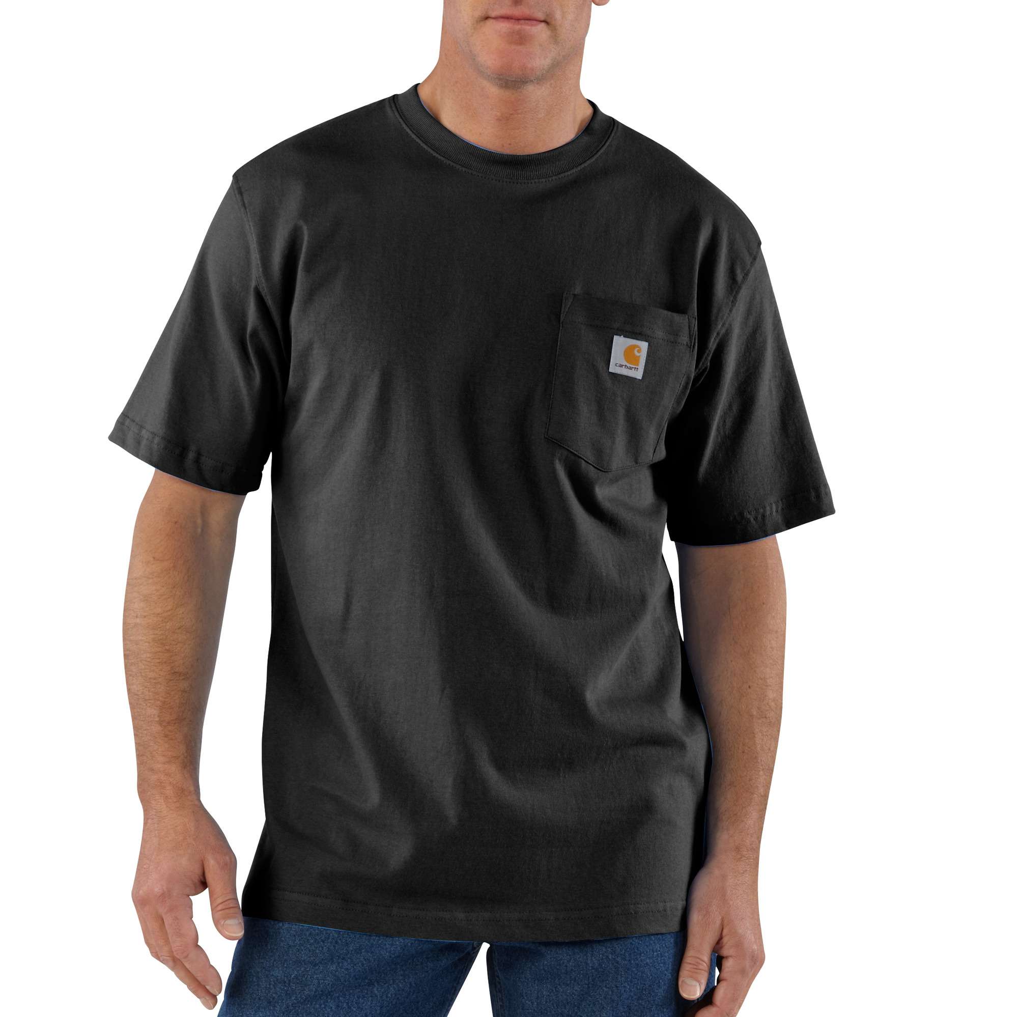Playera de punto negra de manga corta para hombre de Carhartt (Grande)
