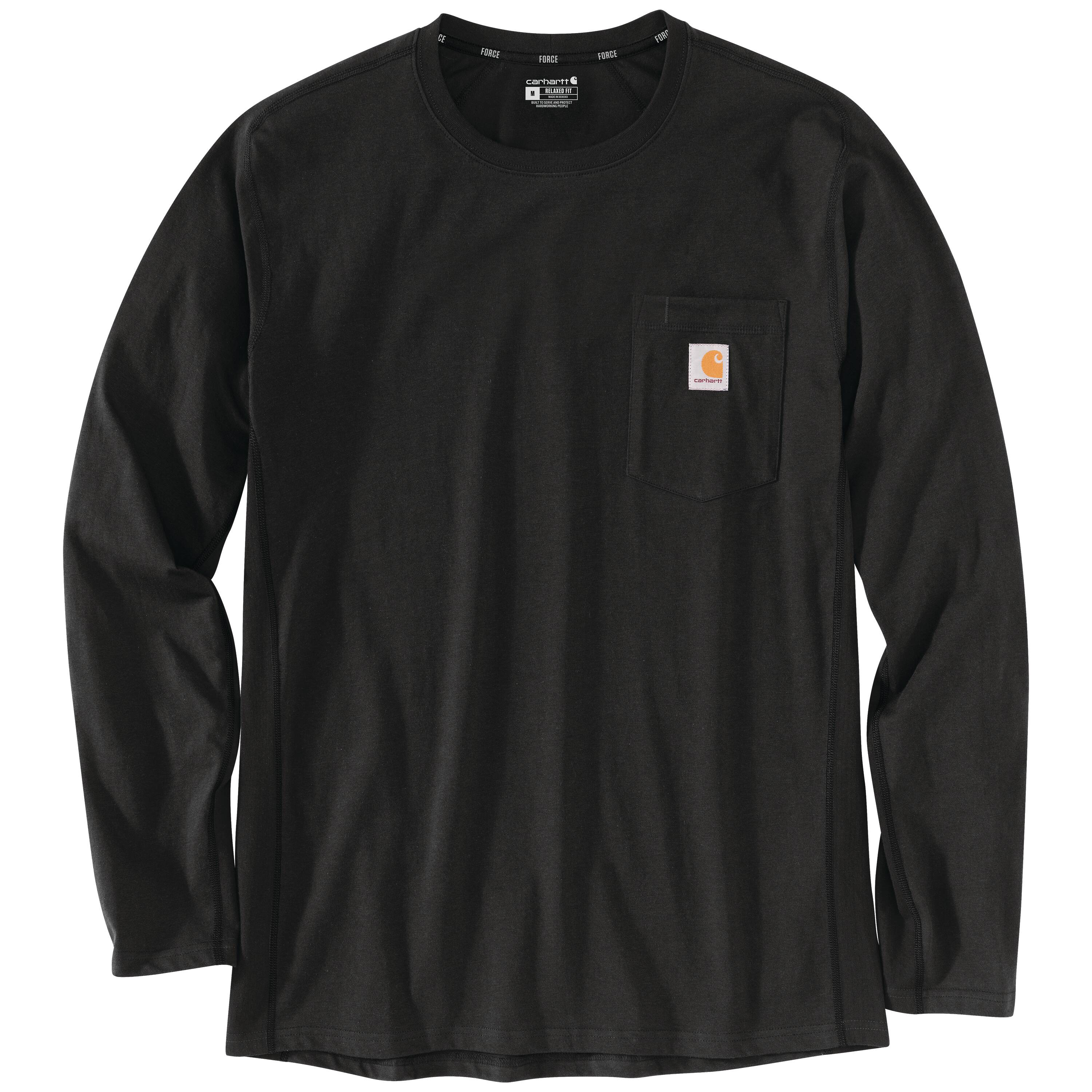 Playera de manga larga Carhartt para hombre en jersey negro (2XL) 106656-N042XLREG