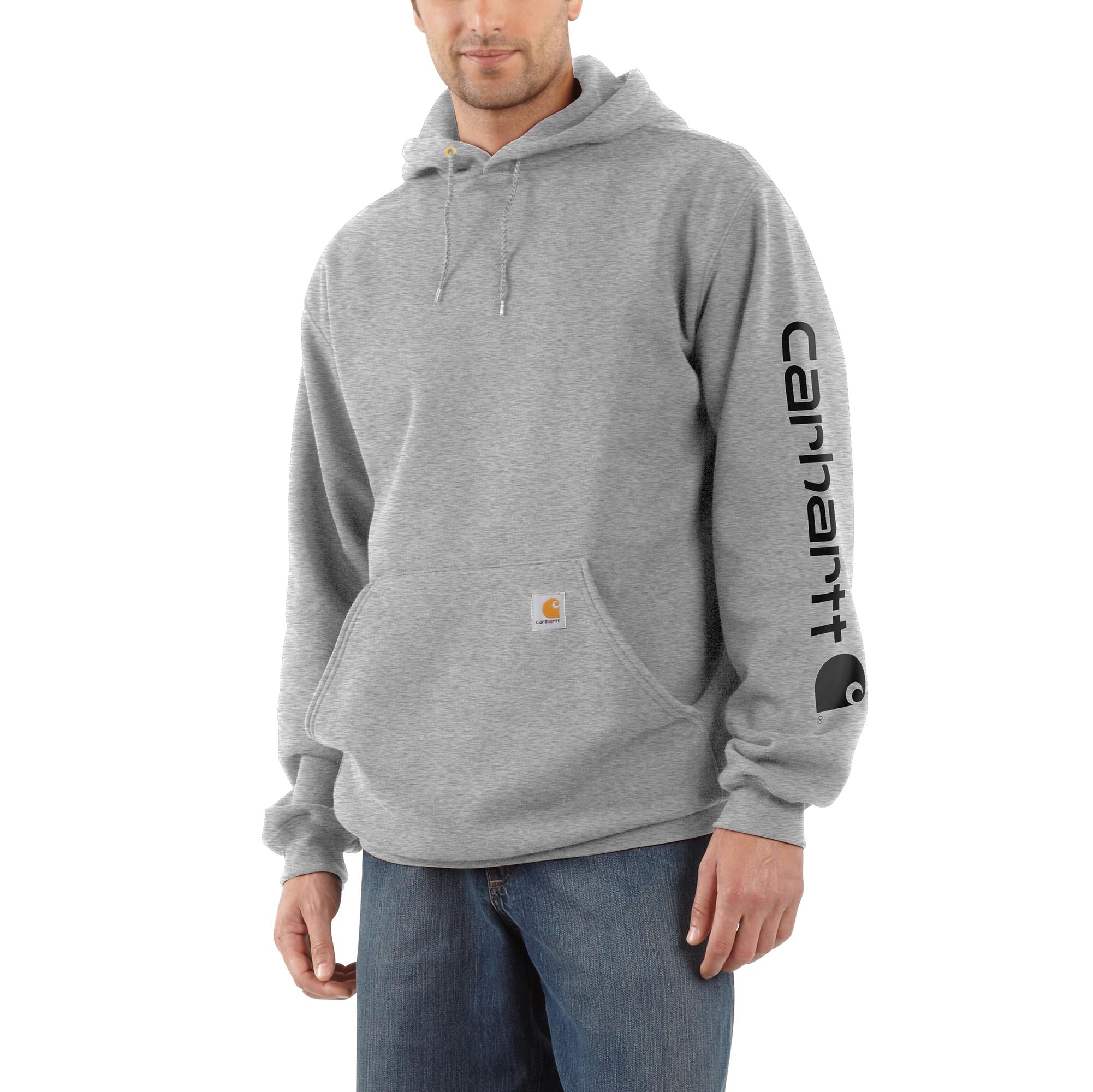 Sudadera con capucha gráfica de manga larga en gris para hombre de Carhartt (talla grande)